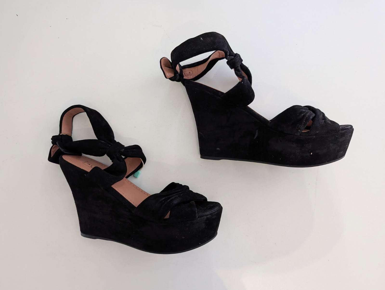 Alaïa Black Suede Bow Platform Sandals - EU 38 — photo 1 of 9