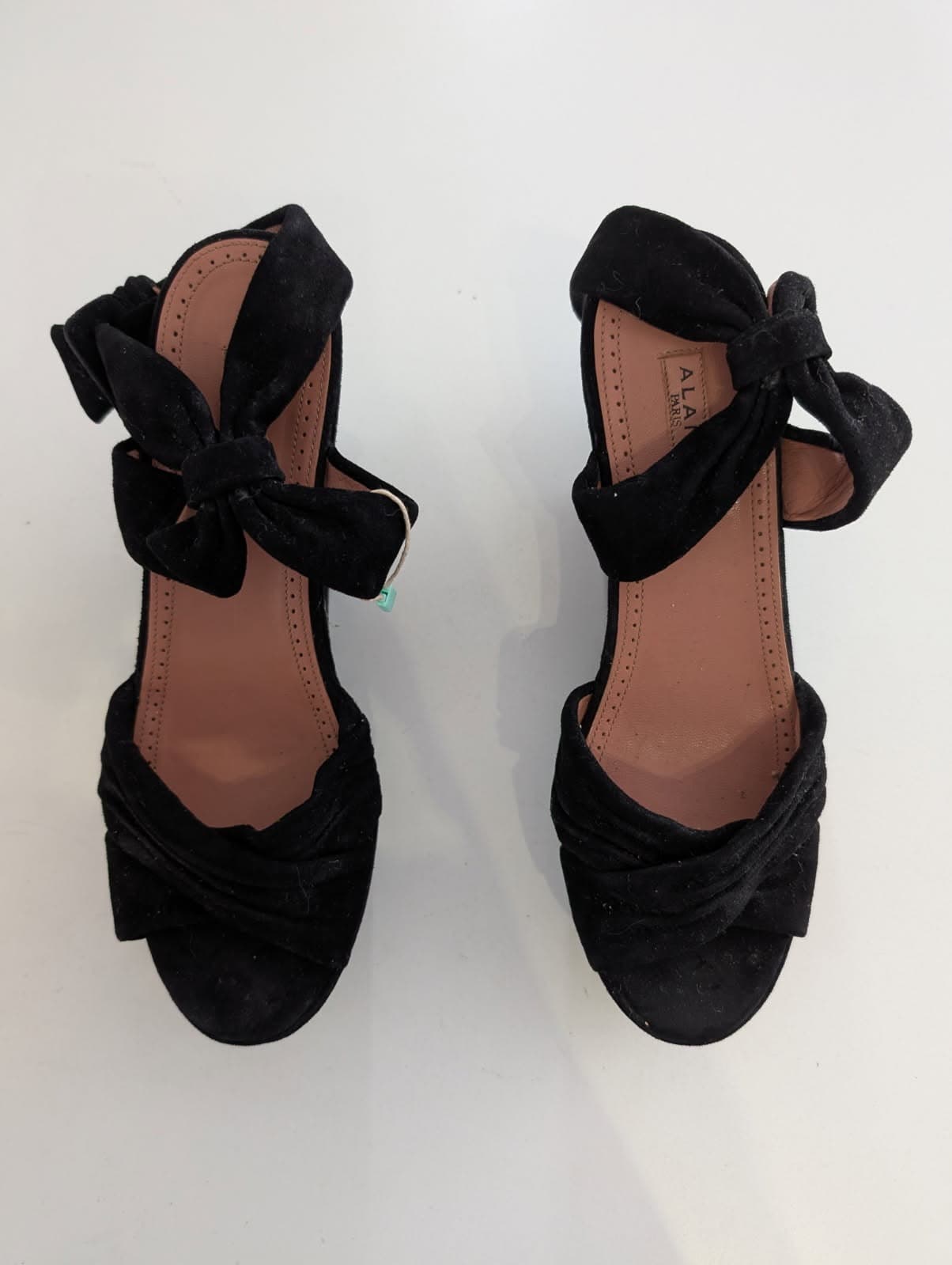 Alaïa Black Suede Bow Platform Sandals - EU 38 — photo 3 of 9