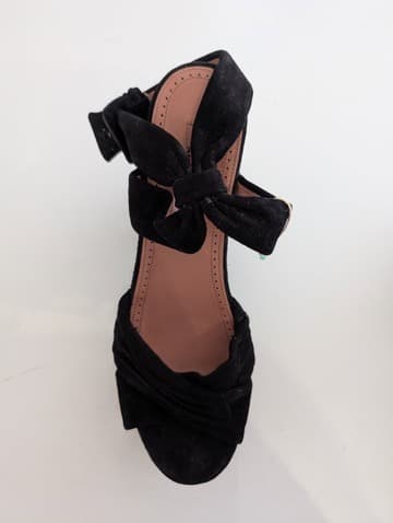 Alaïa Black Suede Bow Platform Sandals - EU 38 — photo 5 of 9