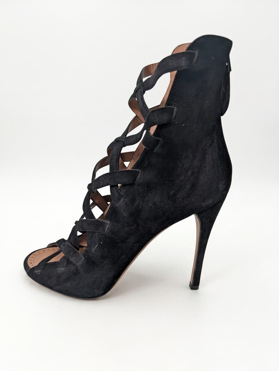 Alaïa Paris Black Suede Cutout Lace-Up Heels - Women's EU 38 — photo 1 of 7