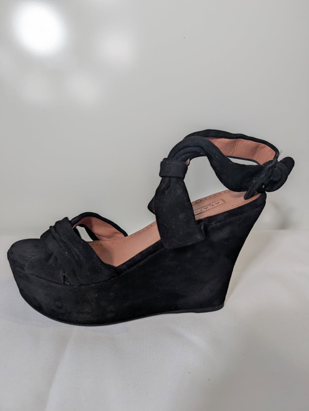 Alaïa Paris Black Suede Platform Wedge Sandals - Size EU 38 — photo 2 of 8