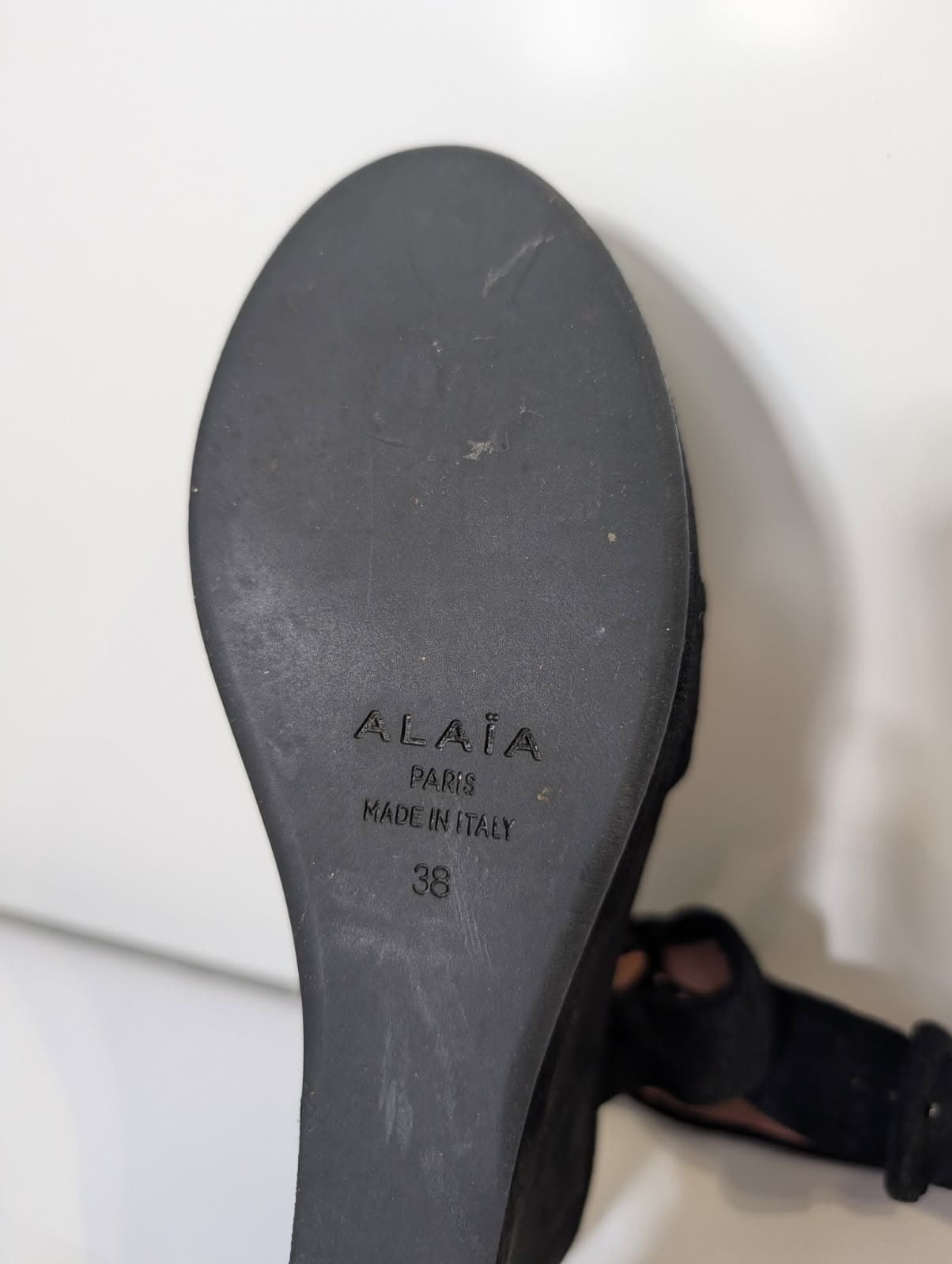 Alaïa Paris Black Suede Platform Wedge Sandals - Size EU 38 — photo 8 of 8