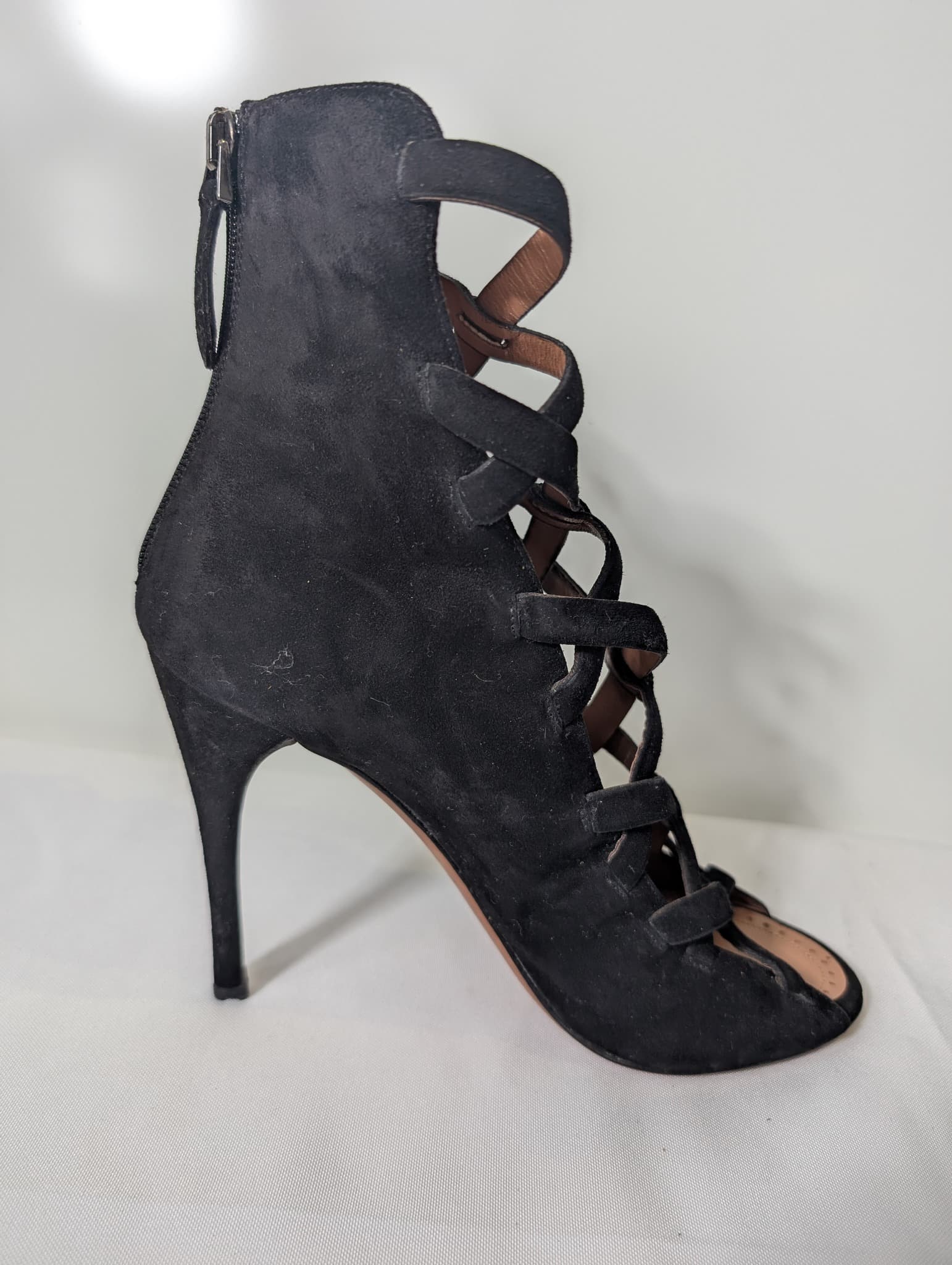 Alaïa Strappy Stiletto Sandals Black Suede Size 38 — photo 4 of 15