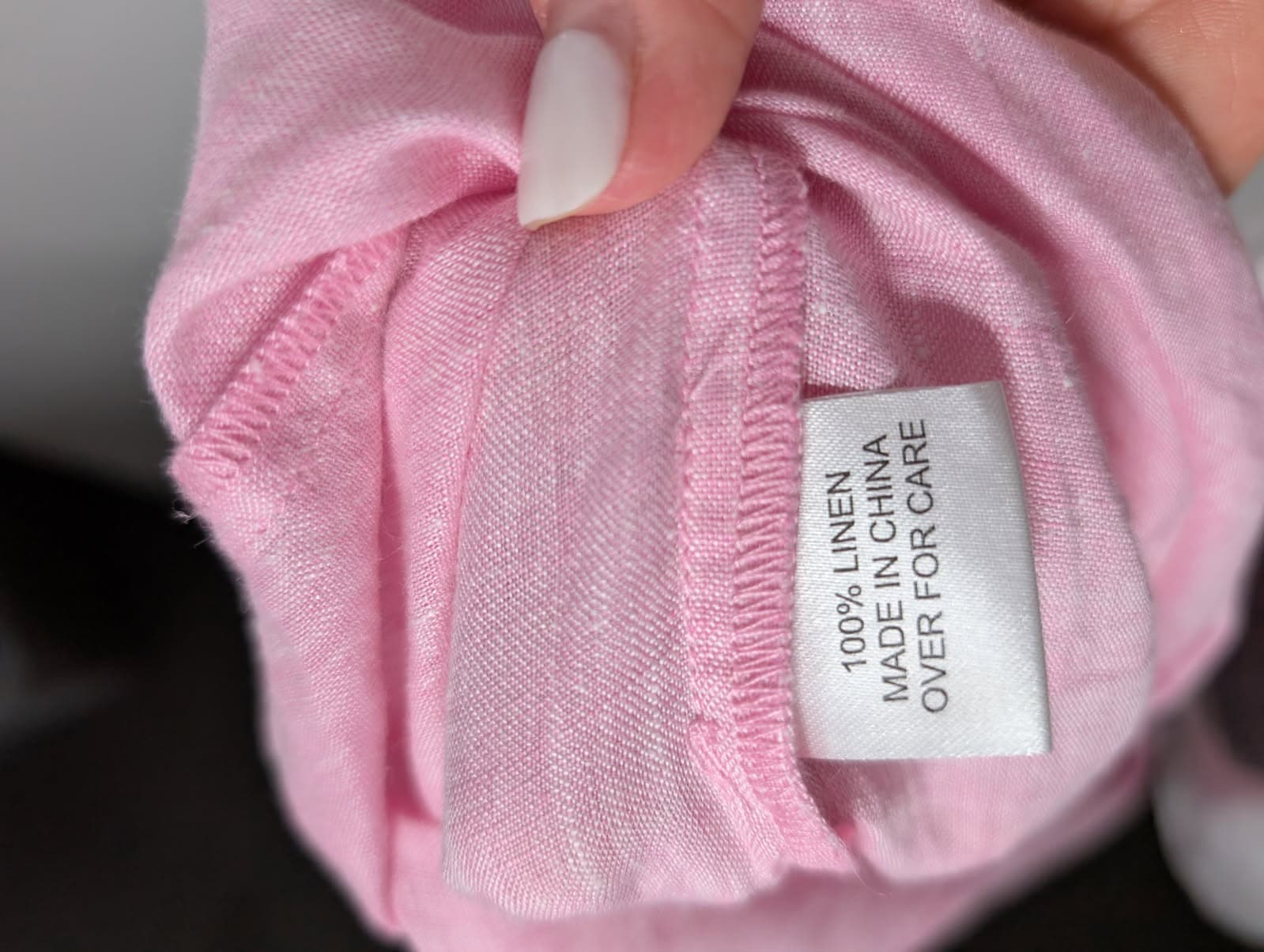 Alessandra Linen Ruffle Detail Blouse Pink Size S — photo 7 of 8