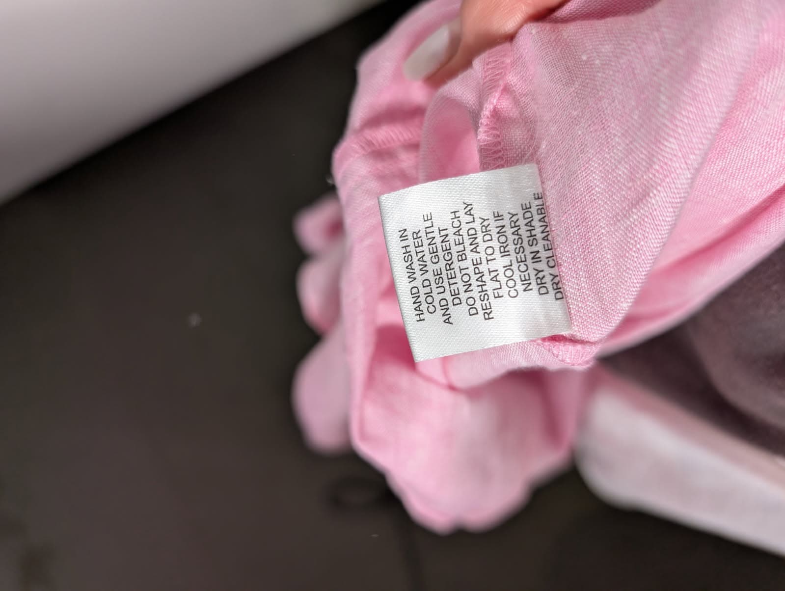 Alessandra Linen Ruffle Detail Blouse Pink Size S — photo 8 of 8