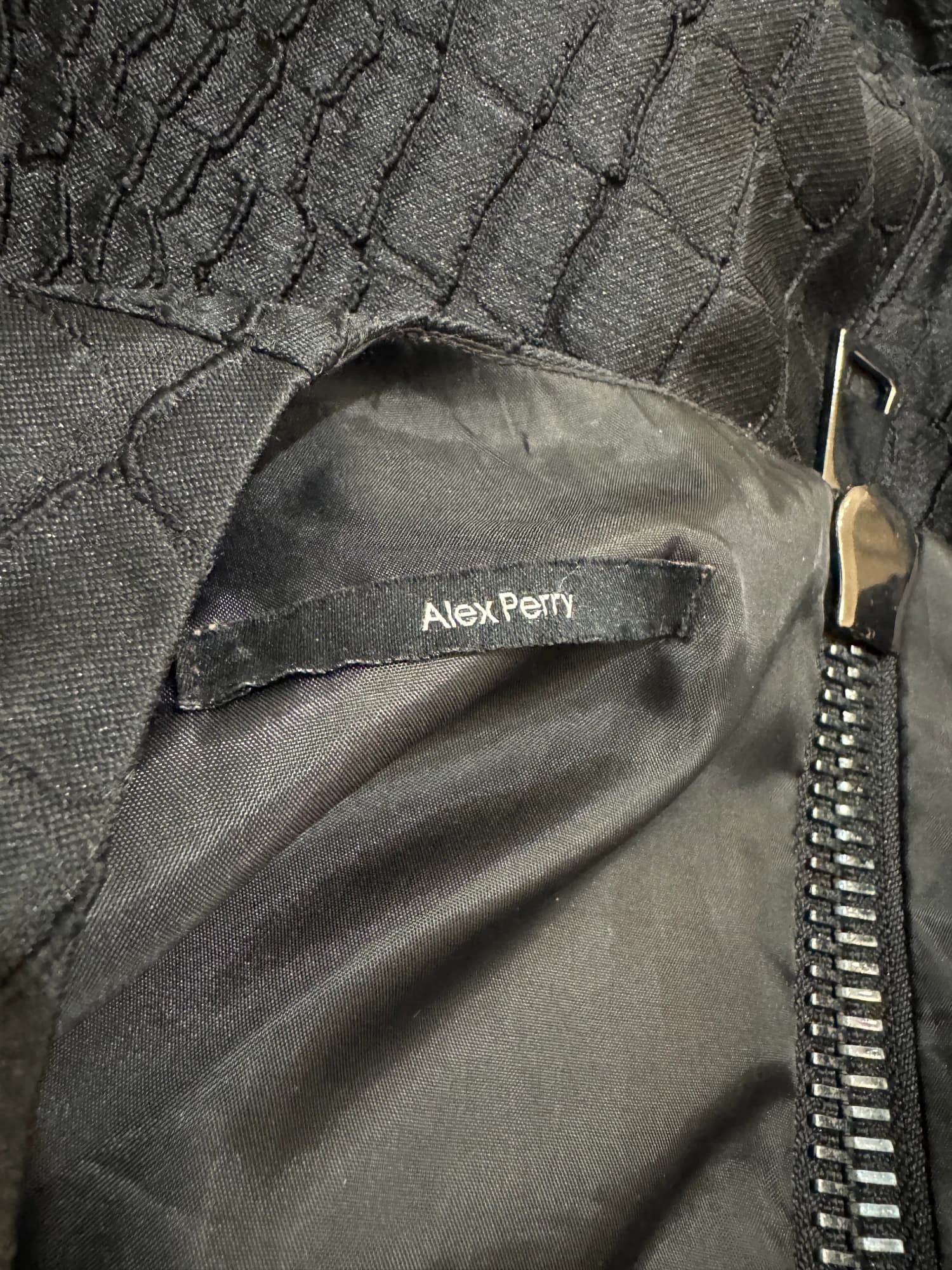 Alex Perry Black Textured Ruffle Hem Mini Dress — photo 2 of 11