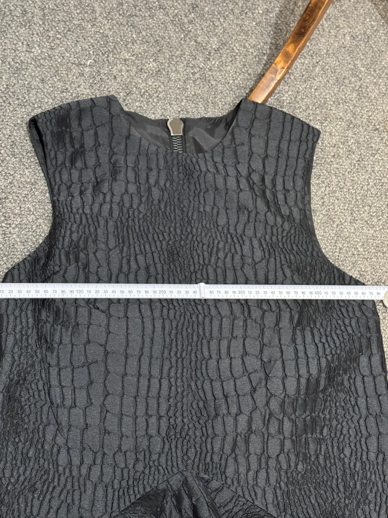 Alex Perry Black Textured Ruffle Hem Mini Dress — photo 11 of 11