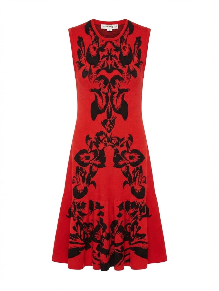 Alexander McQueen Floral Knit Sleeveless Dress Red/Black Size L — photo 1 of 8