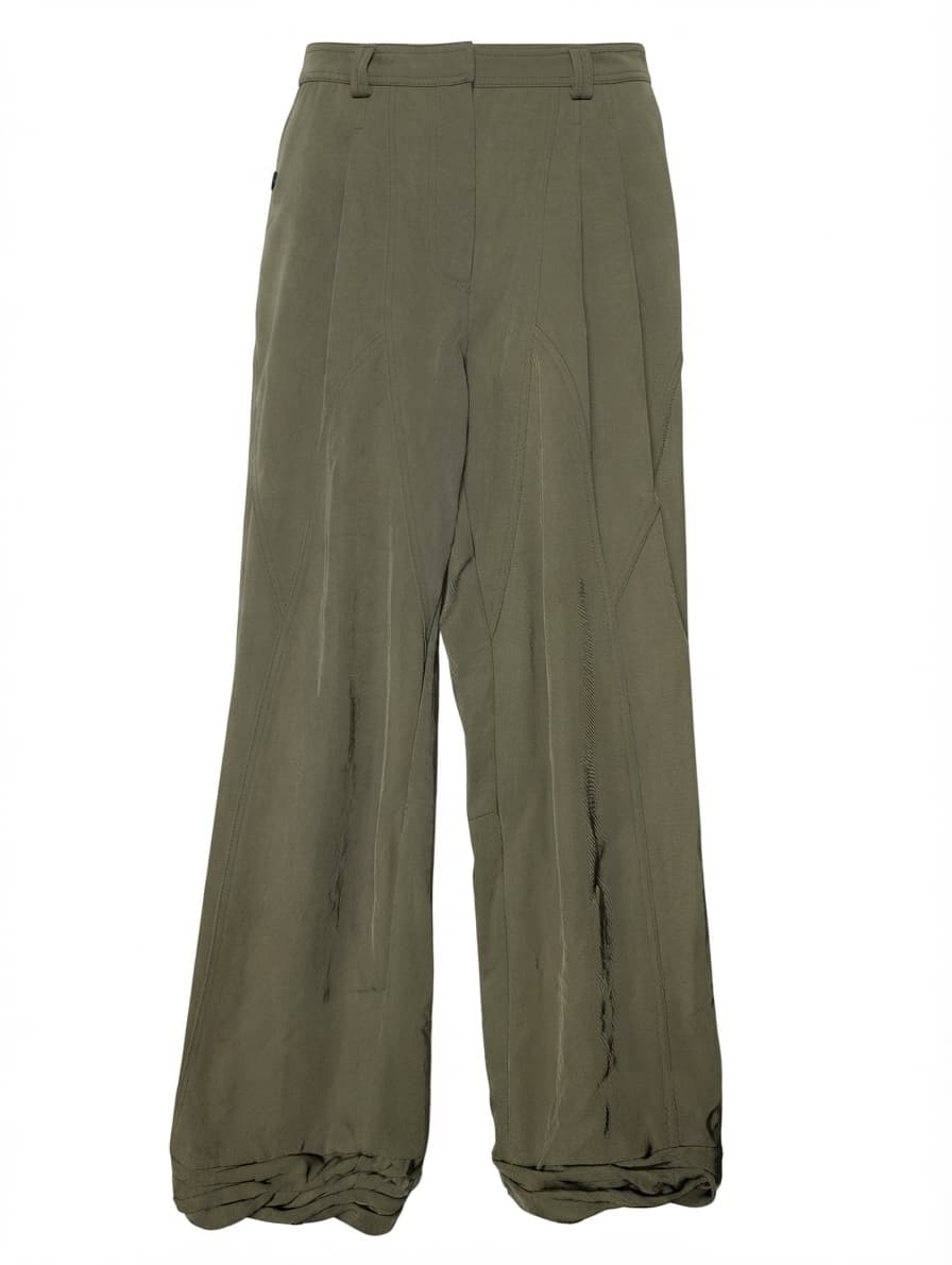 Alexander Wang Paneled Trousers Olive Green Women's Size 4 — photo 1 of 13