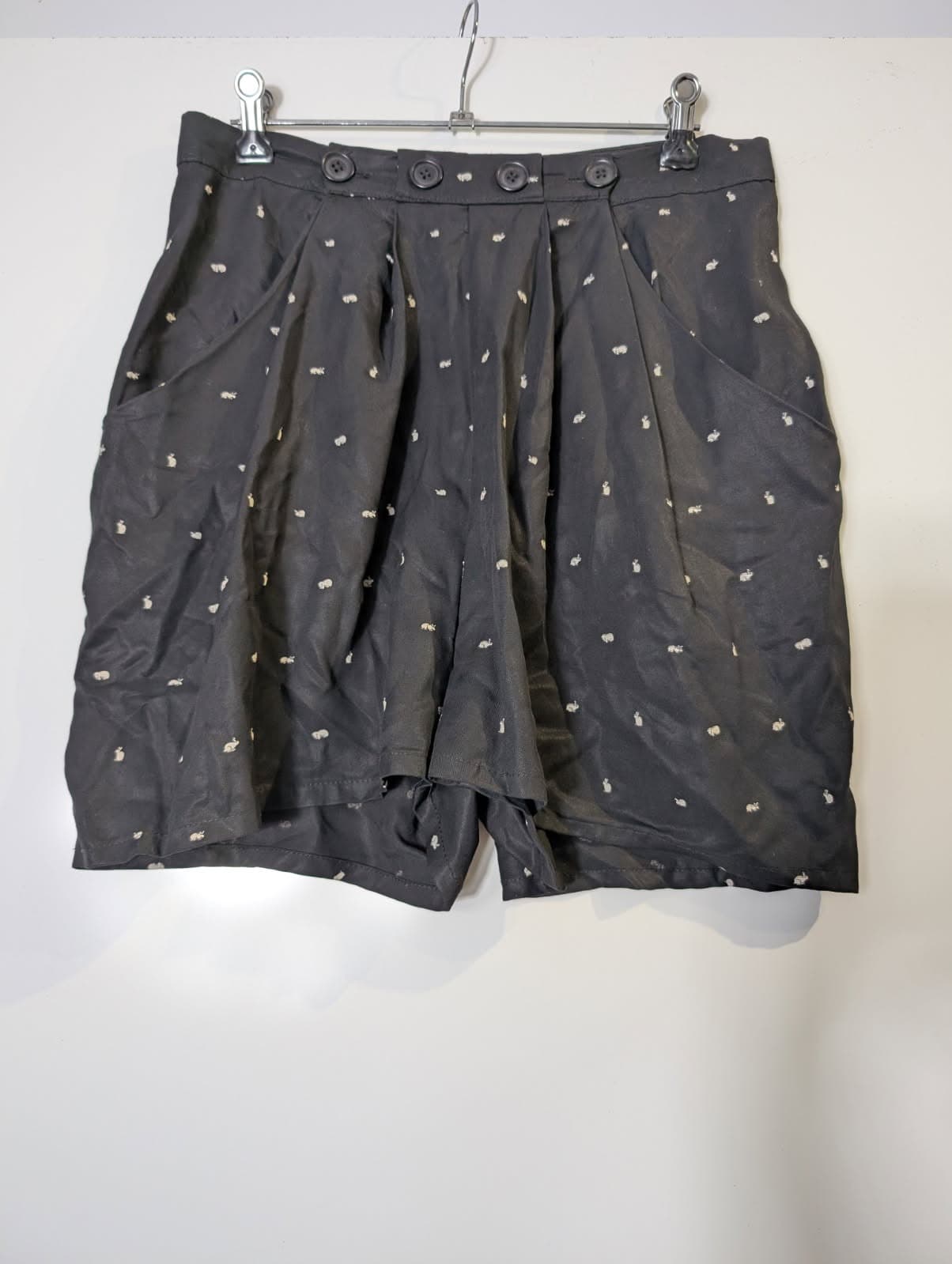 Alice McCall Black Shorts with White Rabbit Print - Size 12 — photo 8 of 8
