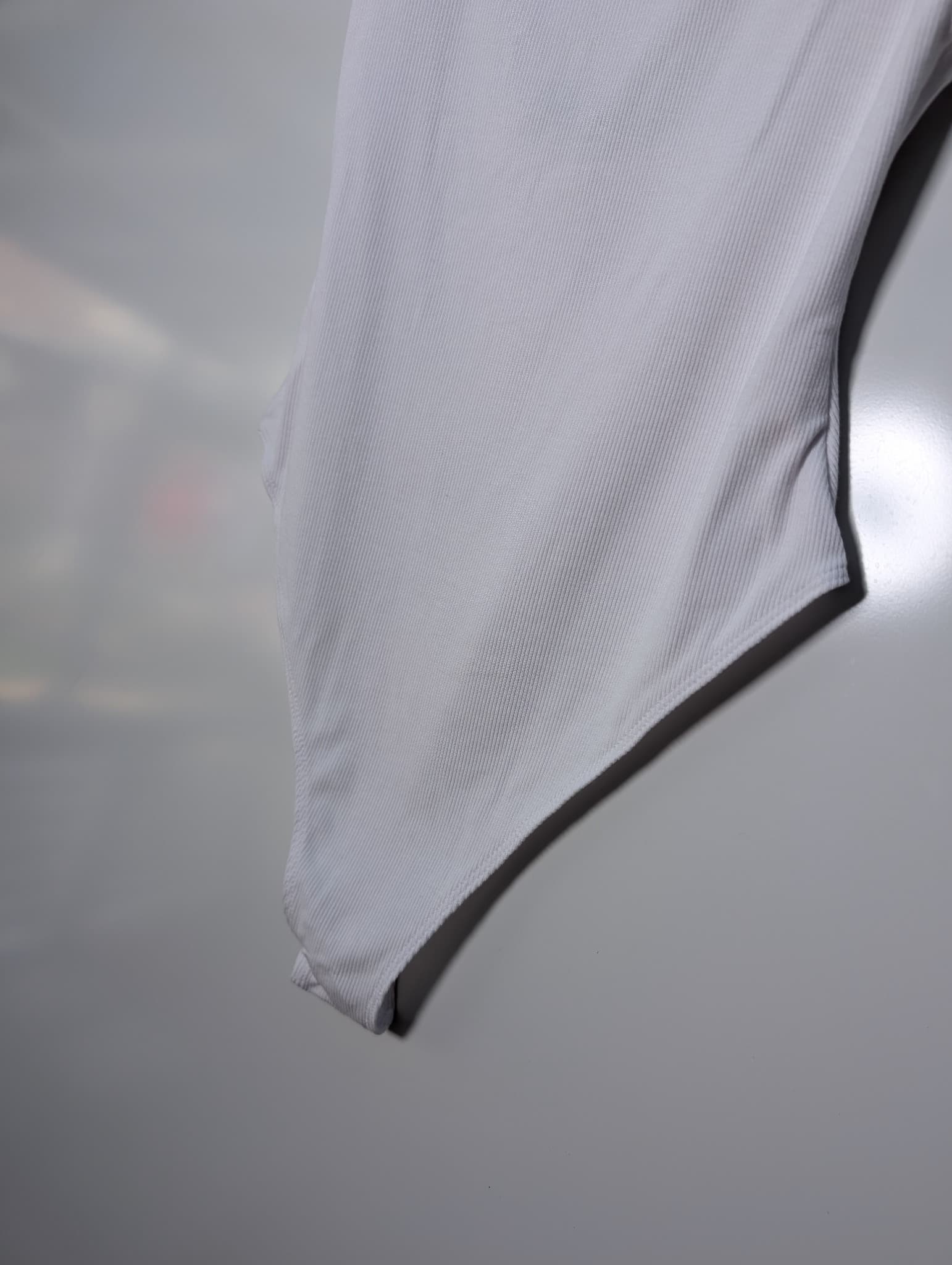 All Things Golden Ribbed Scoop Neck Bodysuit White Size S — photo 3 of 9