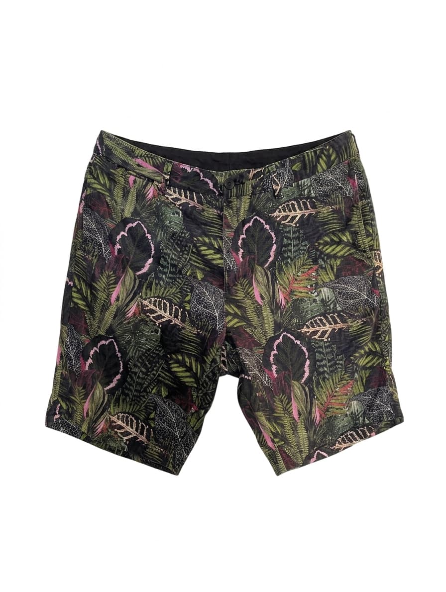 AllSaints Men's Tropical Leaf Print Shorts - Navy/Green — photo 1 of 7