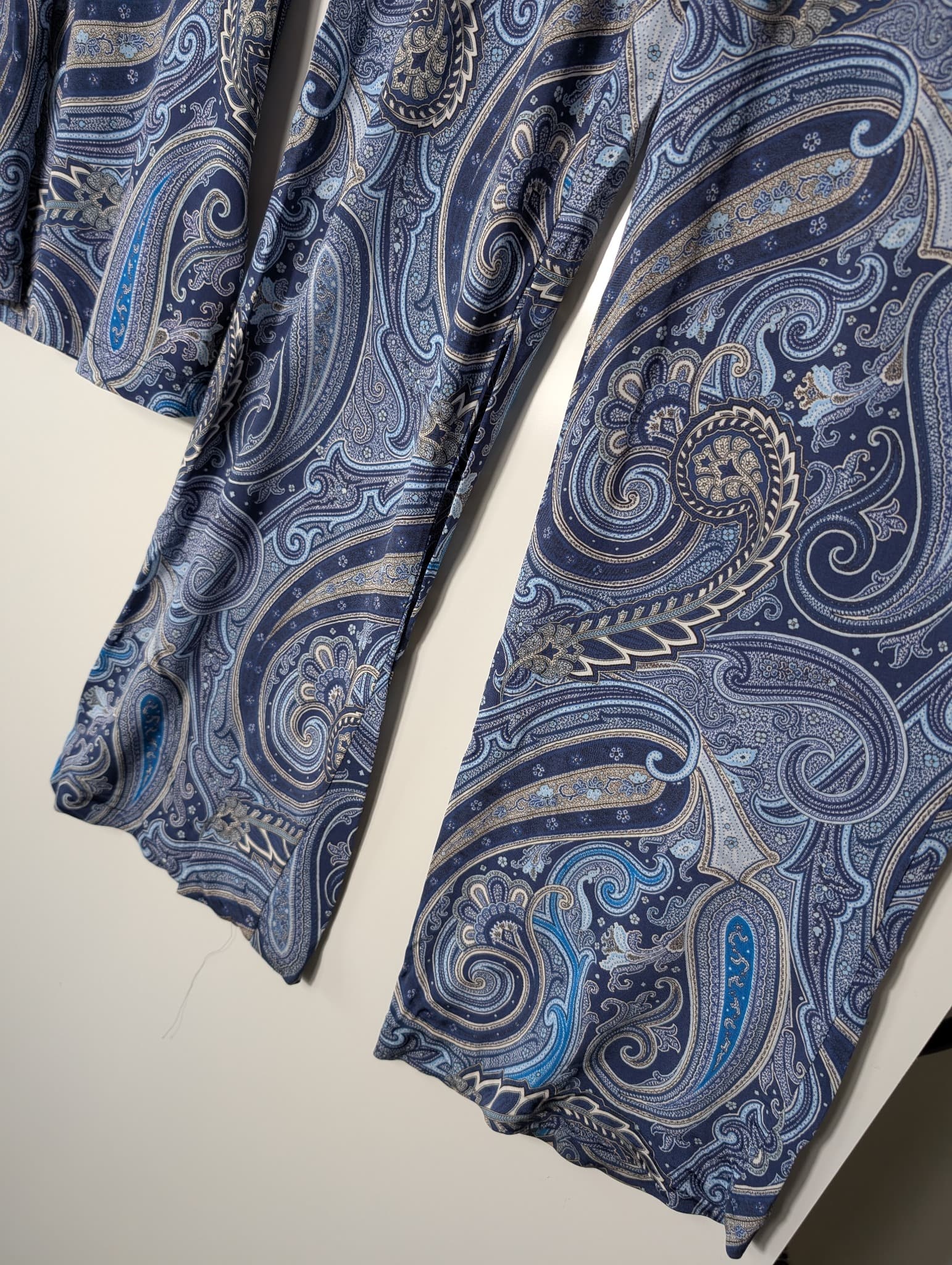 Alpha Studio Paisley Sleeveless Top and Wide Leg Pants Set Blue IT 44 — photo 2 of 9