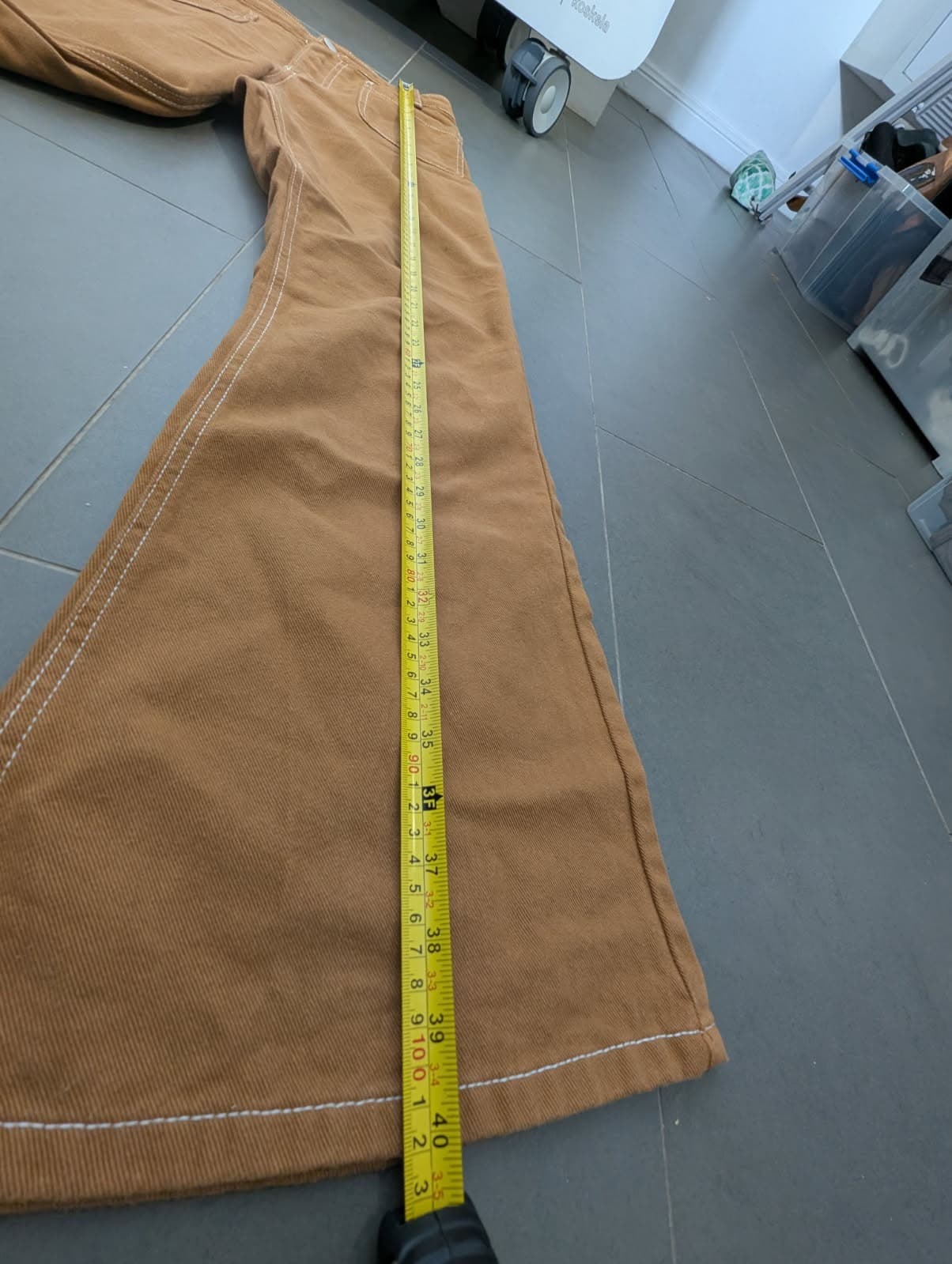 Amelius Brown Canvas Flare Pants - Contrast Stitching Women's Size 10 — photo 5 of 7