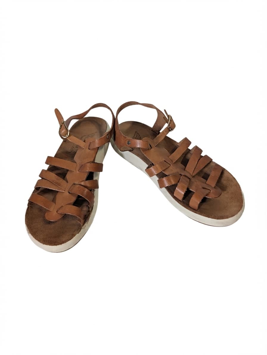Ancient Greek Sandals Gladiator Sandals Brown Leather Size 39 — photo 1 of 8