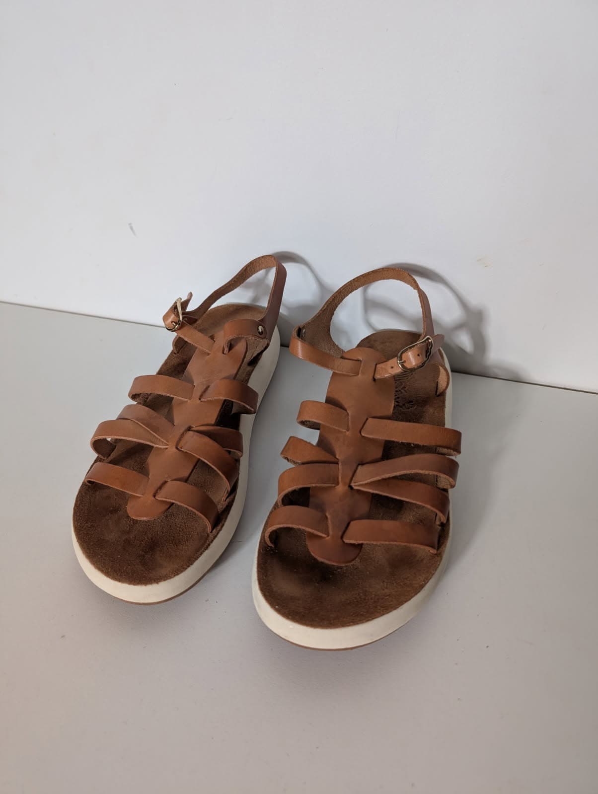 Ancient Greek Sandals - Tan Leather Gladiator Sandals EU 39 — photo 2 of 6