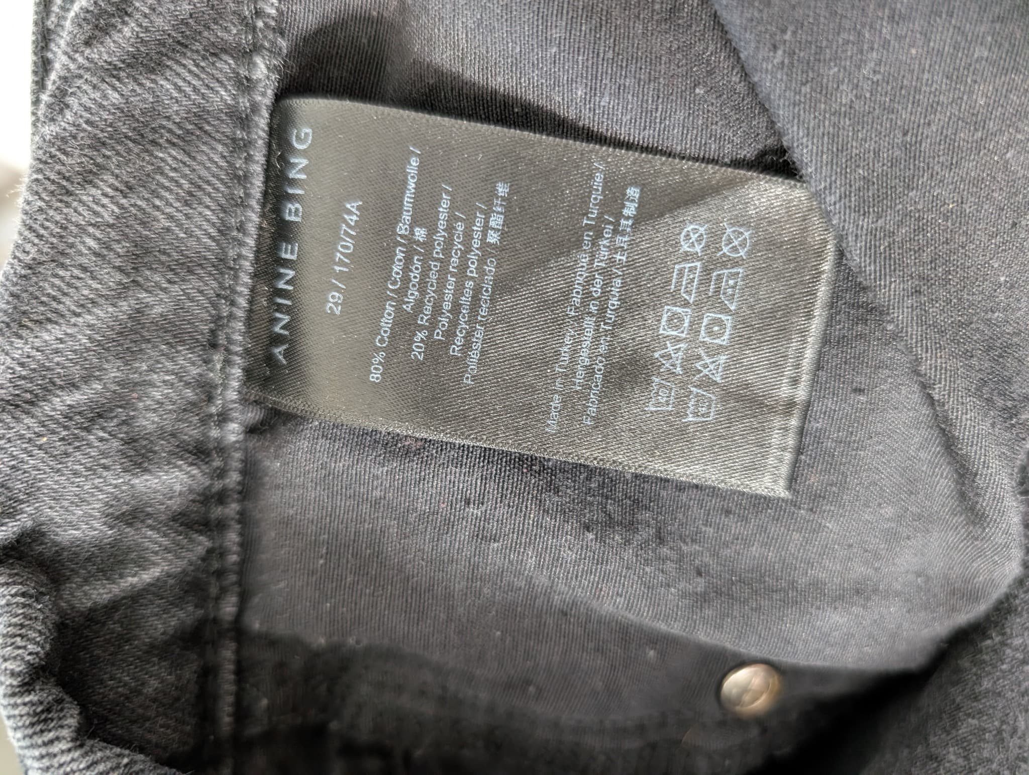 ANINE BING Tyler Jeans Washed Black Size 29 — photo 7 of 8