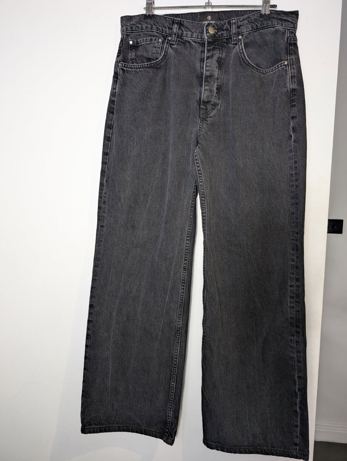 Anine Bing Wide Leg Denim Jeans - Black Size 29 — photo 1 of 6