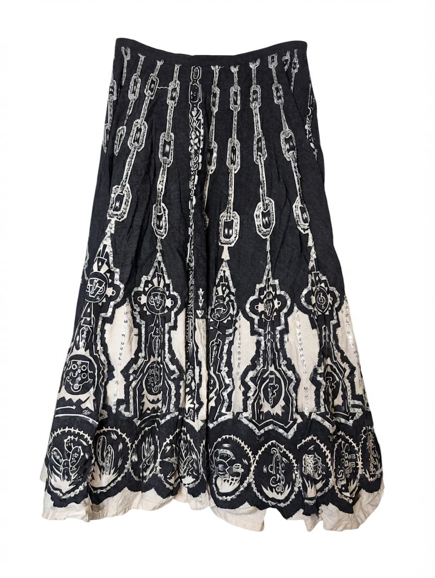 ANITSA Embroidered Sequin Maxi Skirt Black and White Size L — photo 1 of 7