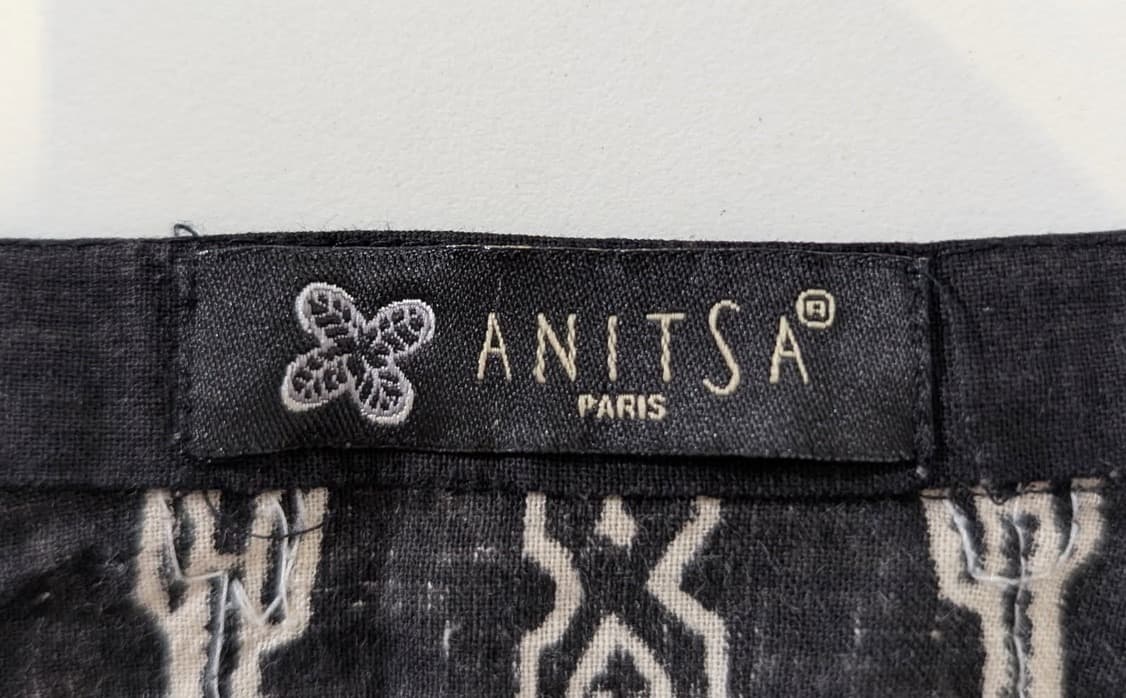 Anitsa Paris Vintage Tribal Print Maxi Skirt - Black & White Boho — photo 2 of 3
