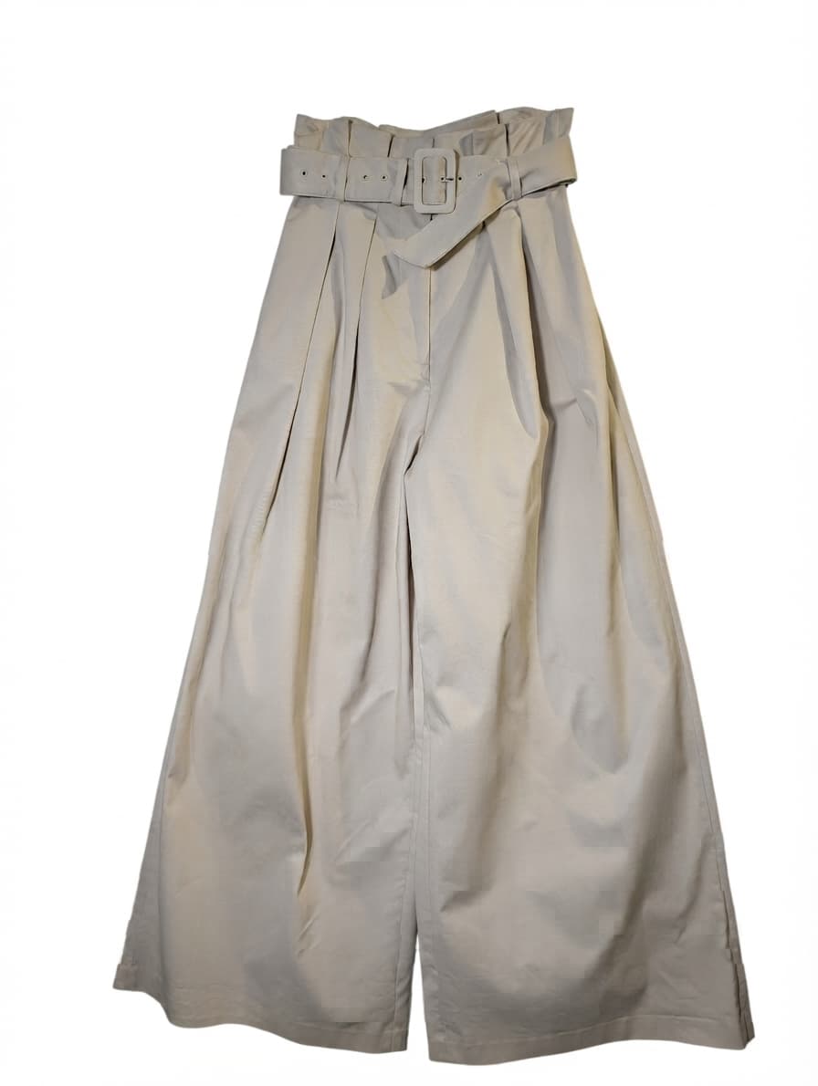 ANNA QUAN Emmett Wide-Leg Belted Trousers Beige AU 8 — photo 1 of 9
