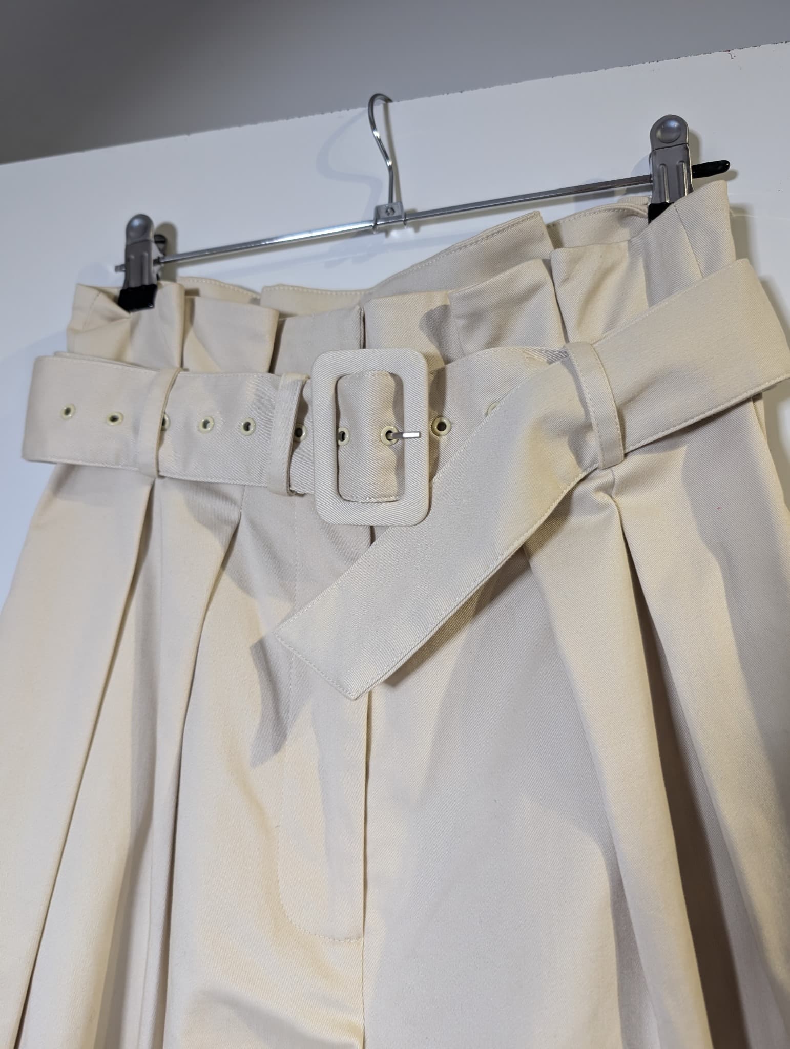 ANNA QUAN Emmett Wide-Leg Belted Trousers Beige AU 8 — photo 3 of 9
