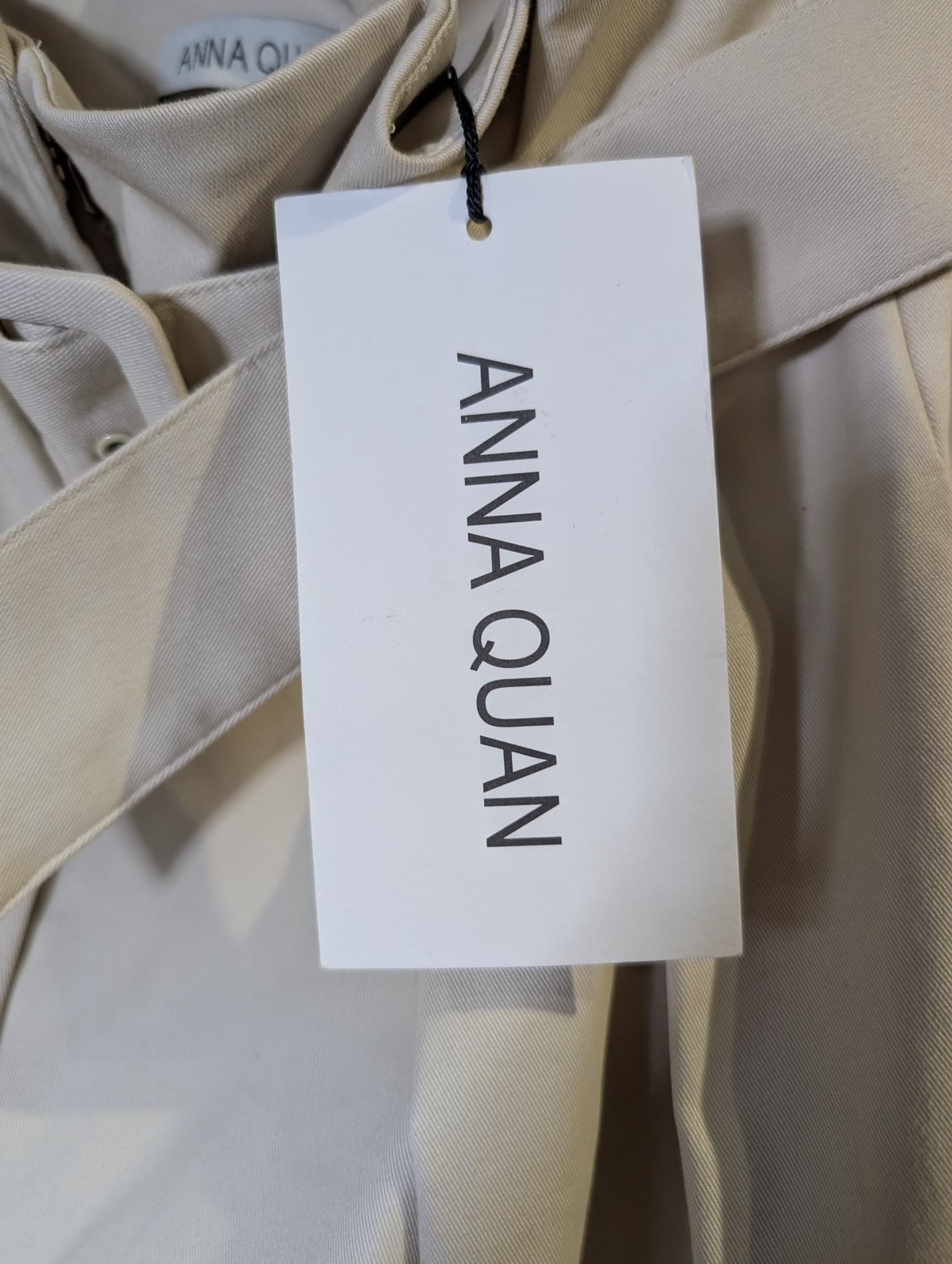 ANNA QUAN Emmett Wide-Leg Belted Trousers Beige AU 8 — photo 8 of 9