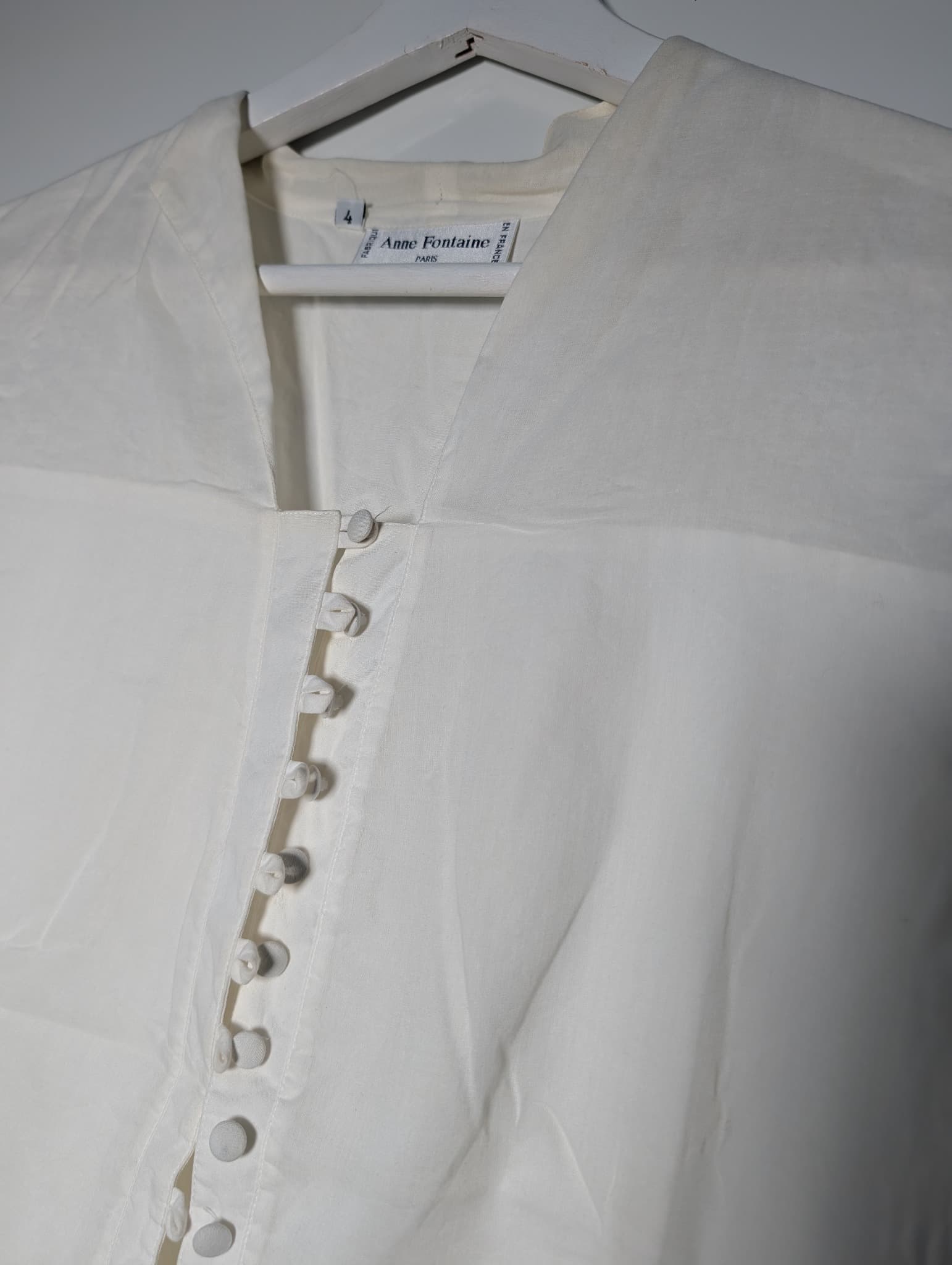 Anne Fontaine Button-Down Blouse White Size 4 — photo 3 of 7