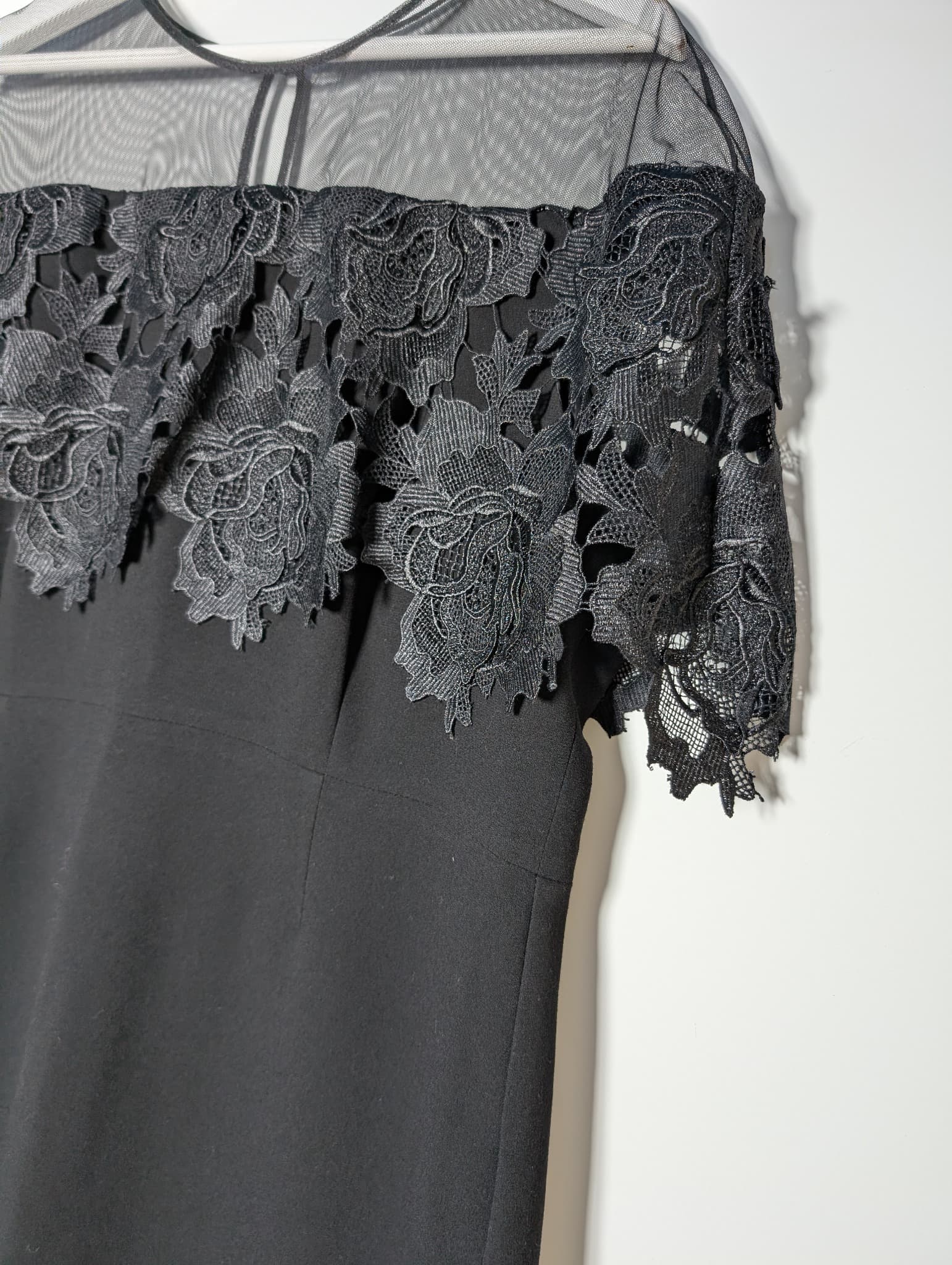 Anthea Crawford Black Lace Overlay Sheath Dress Size 18 — photo 2 of 8