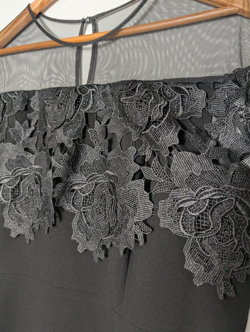 Anthea Crawford Black Mesh Evening Dress - Size 18 — photo 6 of 7