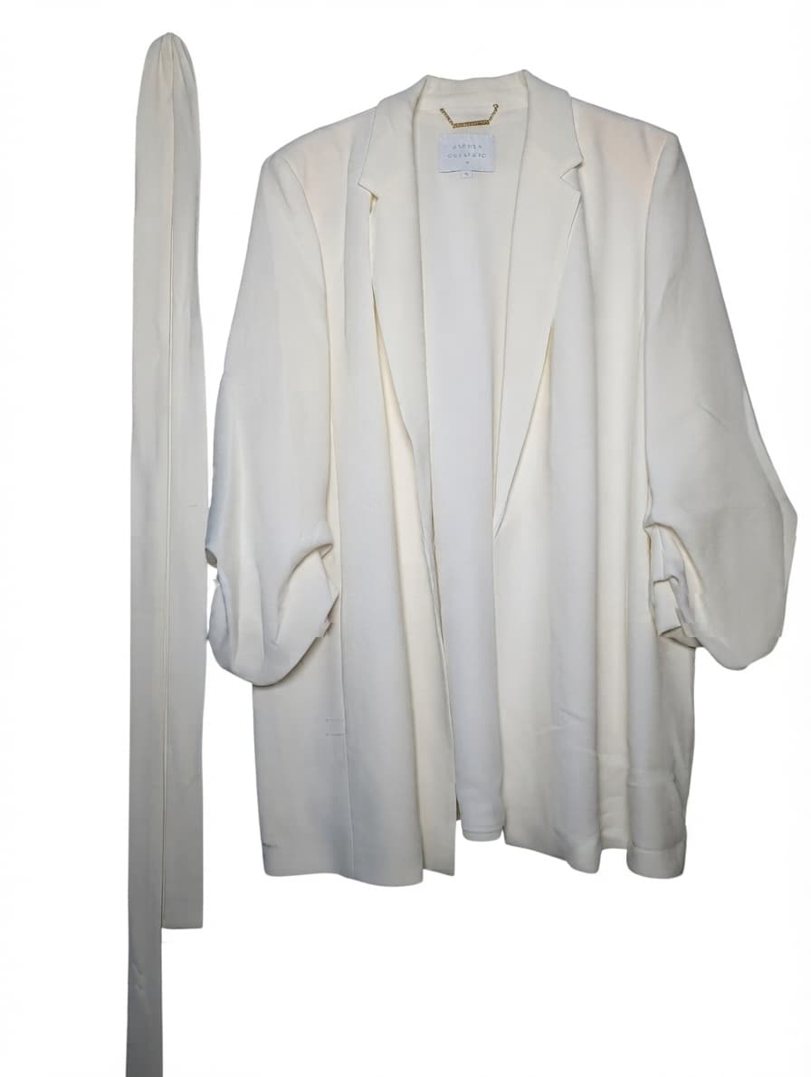 Anthea Crawford Crepe Blazer White Size 16 — photo 1 of 8