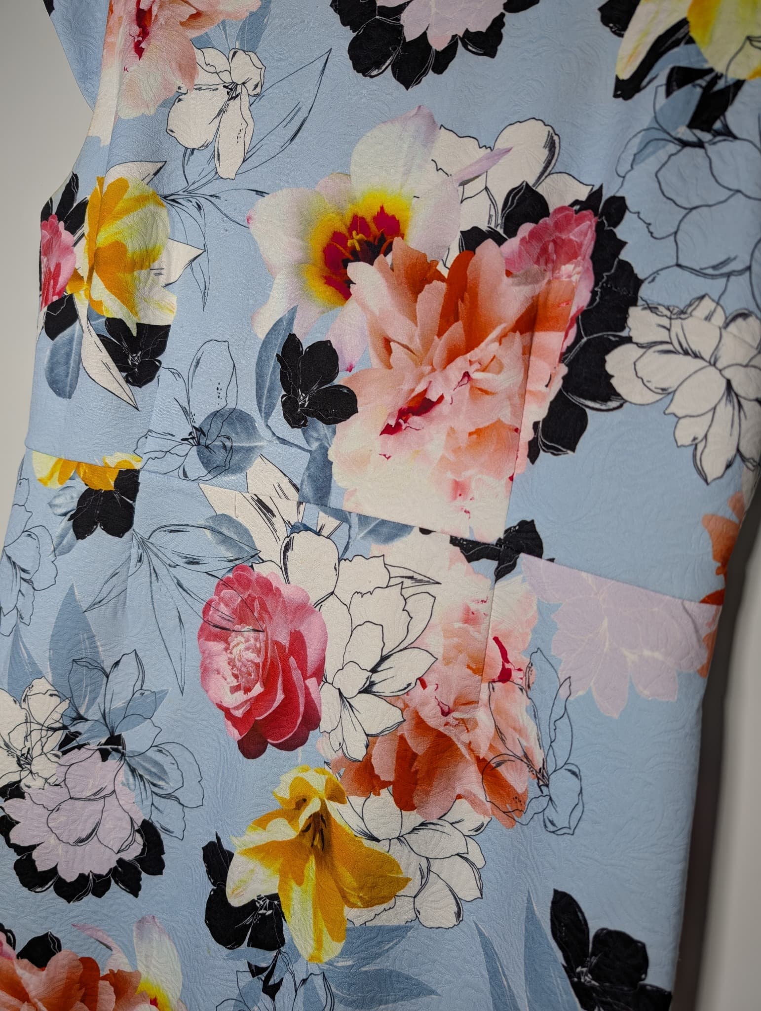Anthea Crawford Floral Print Textured Sheath Dress Size 18 — photo 3 of 8