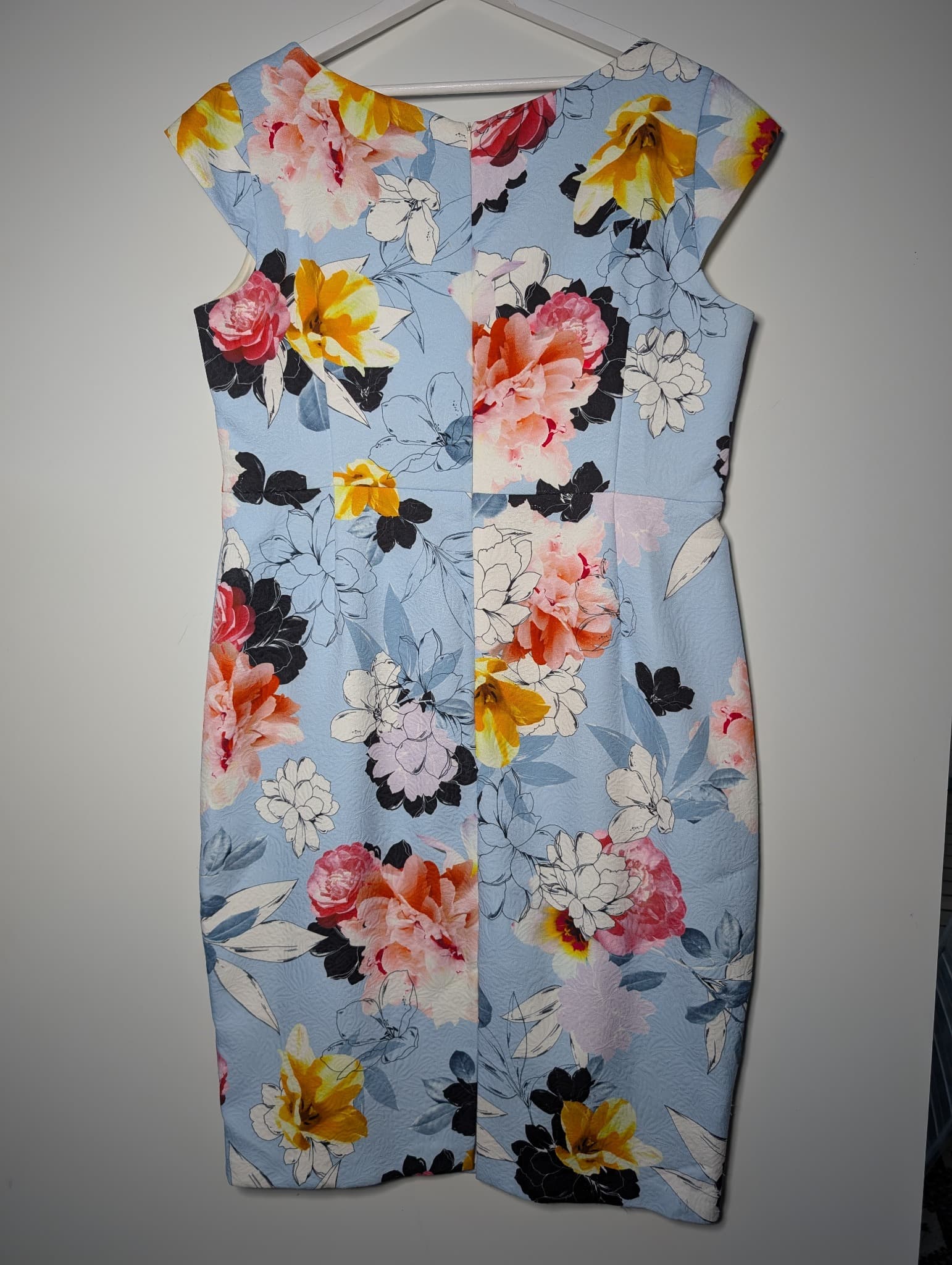 Anthea Crawford Floral Print Textured Sheath Dress Size 18 — photo 5 of 8