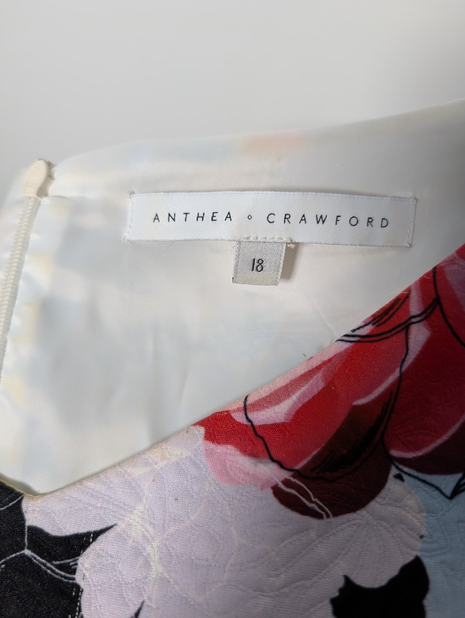 Anthea Crawford Floral Print Textured Sheath Dress Size 18 — photo 6 of 8