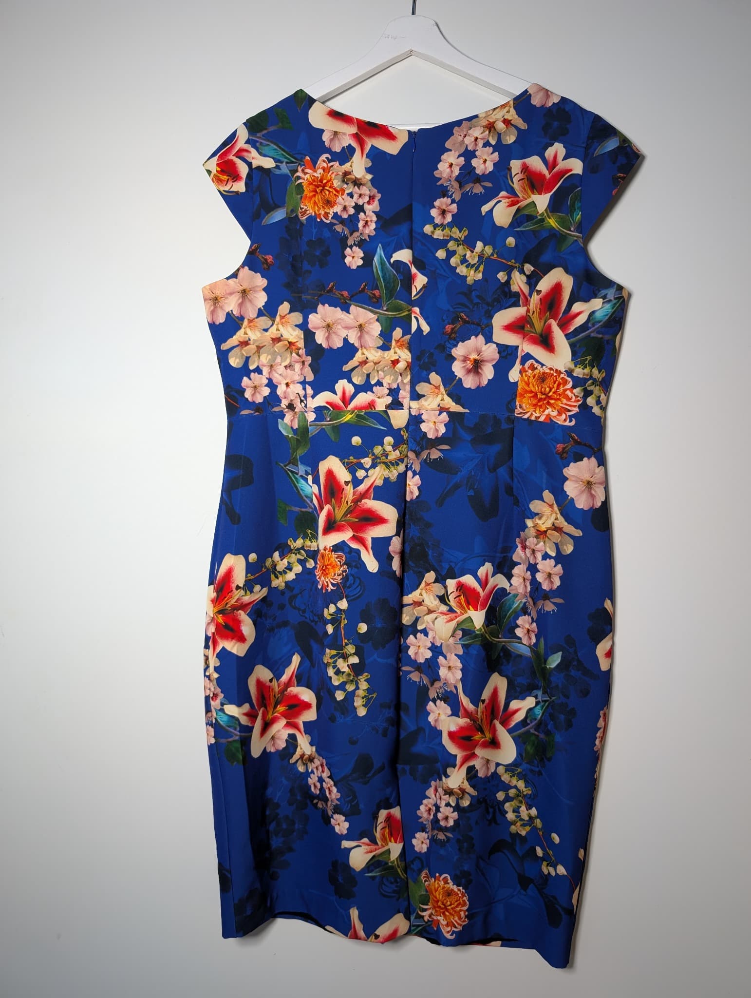 Anthea Crawford Floral Sheath Dress Blue Size 18 — photo 5 of 8