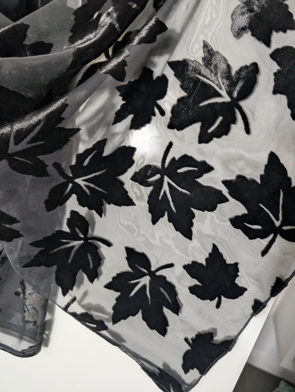 Anthea Crawford Sheath Dress - Black Velvet Leaf Overlay Size 16 — photo 3 of 7