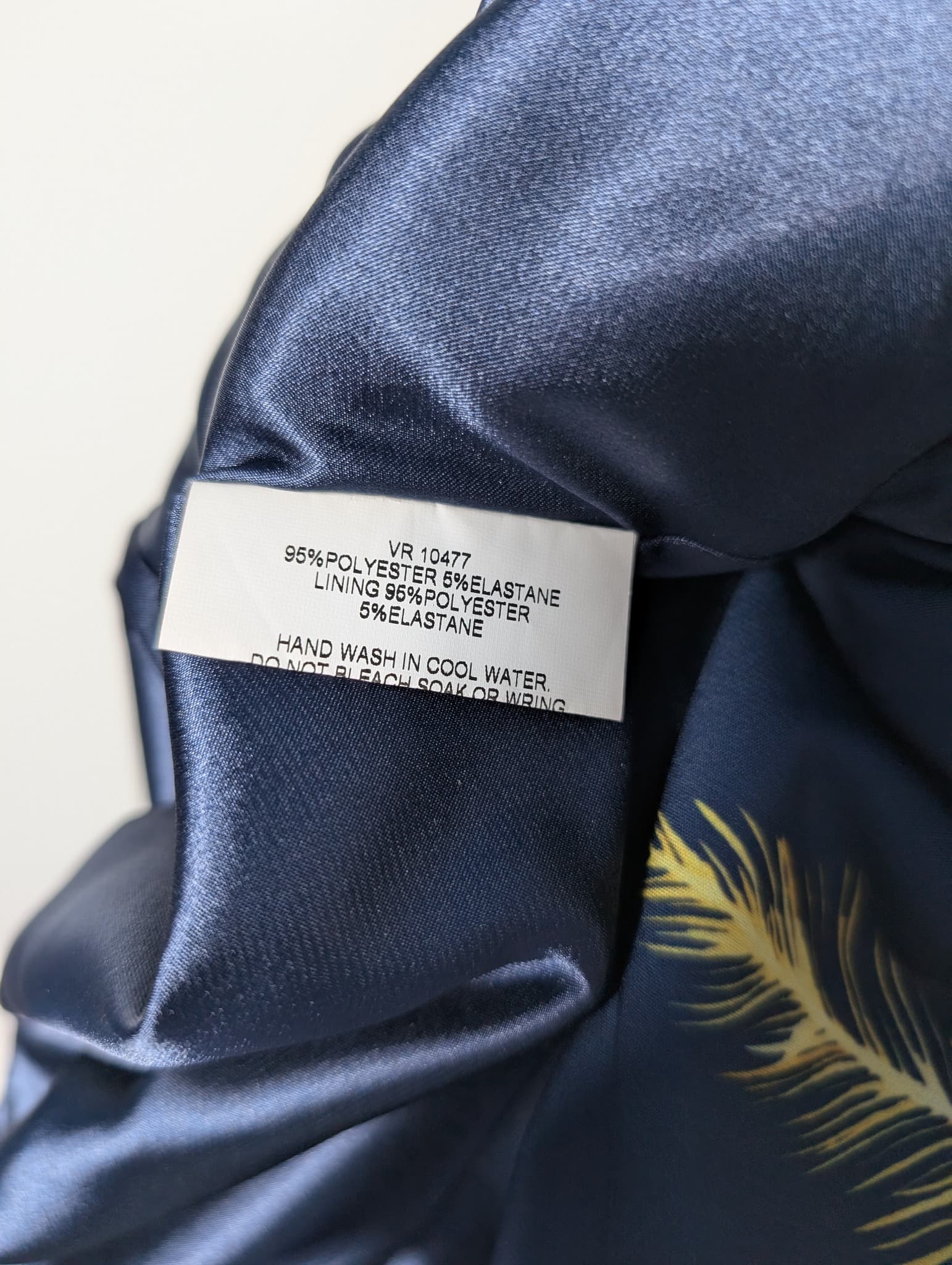 Anthea Crawford Sheath Dress Navy Blue Feather Print Size 18 — photo 6 of 7