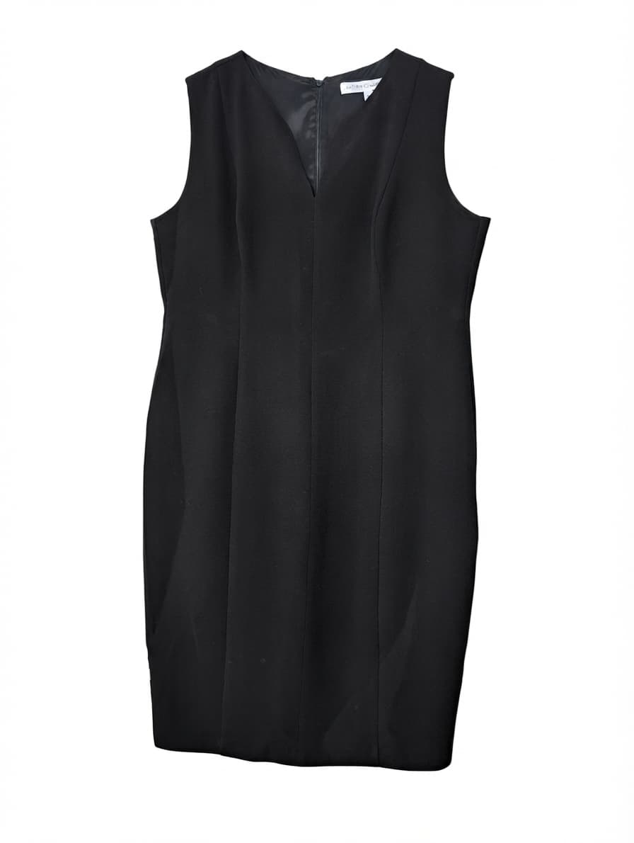 Anthea Crawford Sleeveless V-Neck Sheath Dress Black Size 18 — photo 1 of 7