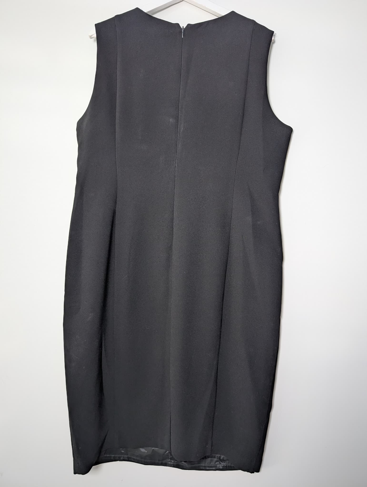 Anthea Crawford Sleeveless V-Neck Sheath Dress Black Size 18 — photo 4 of 7