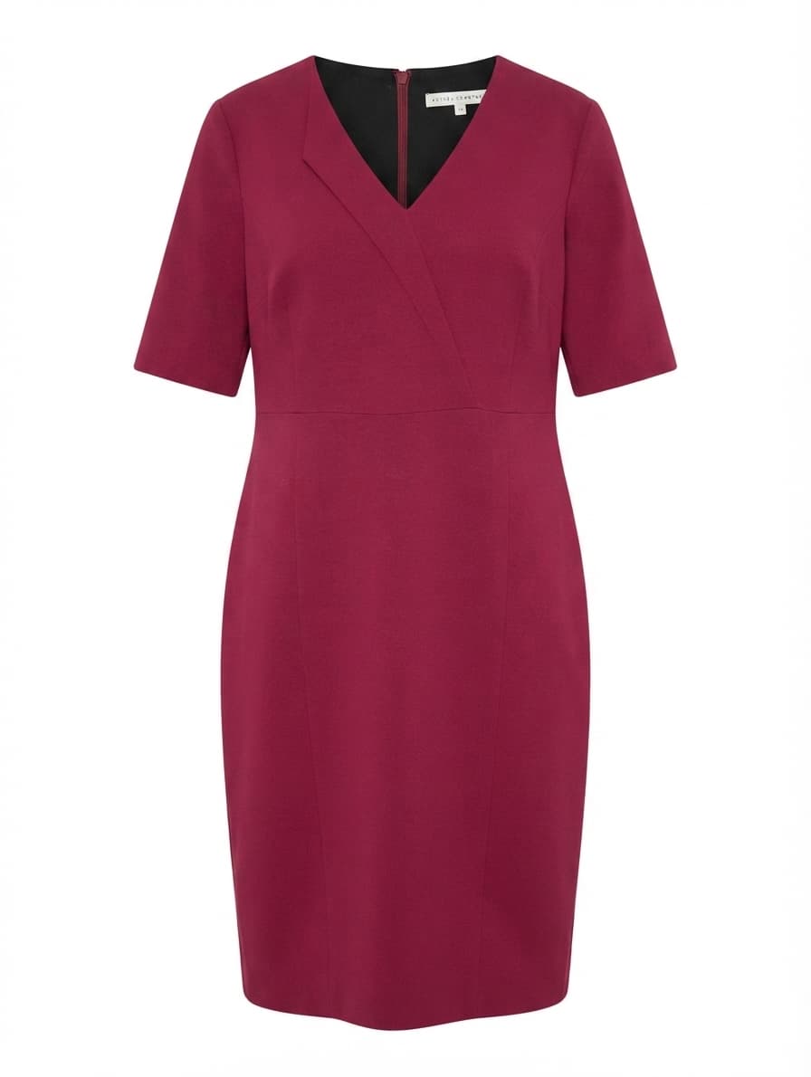 Anthea Crawford V-Neck Sheath Dress Magenta Size 18 — photo 1 of 8