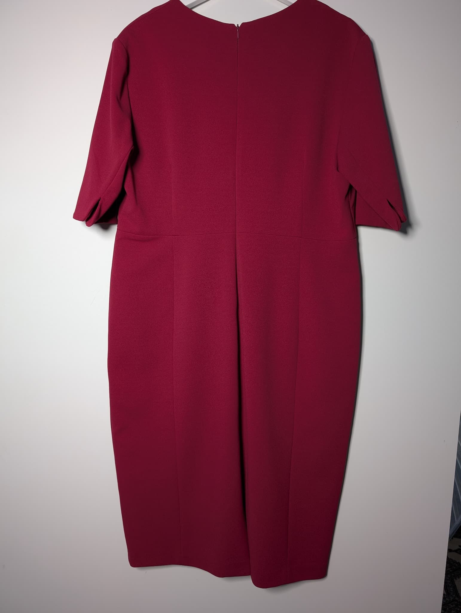 Anthea Crawford V-Neck Sheath Dress Magenta Size 18 — photo 4 of 8