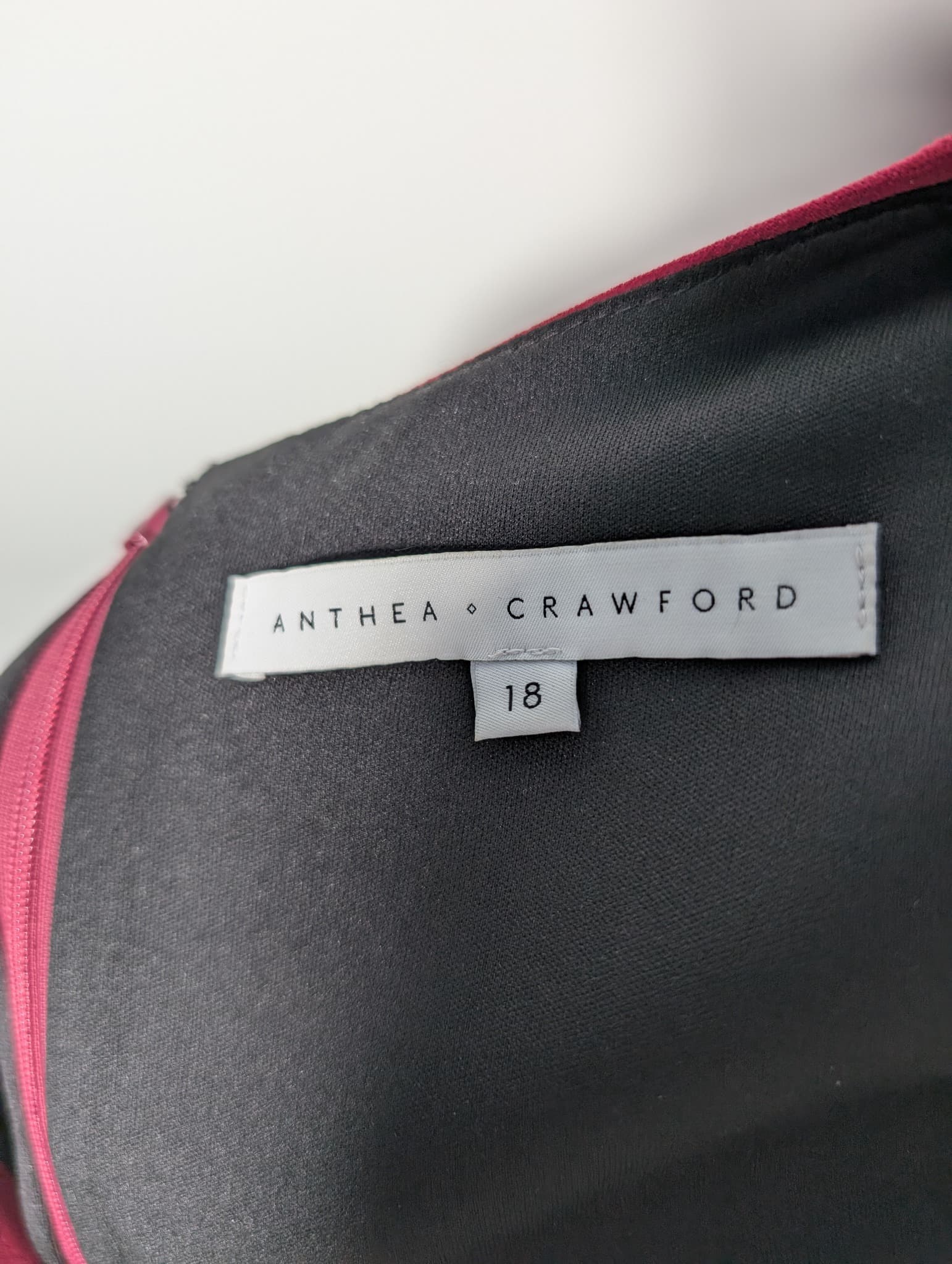 Anthea Crawford V-Neck Sheath Dress Magenta Size 18 — photo 6 of 8