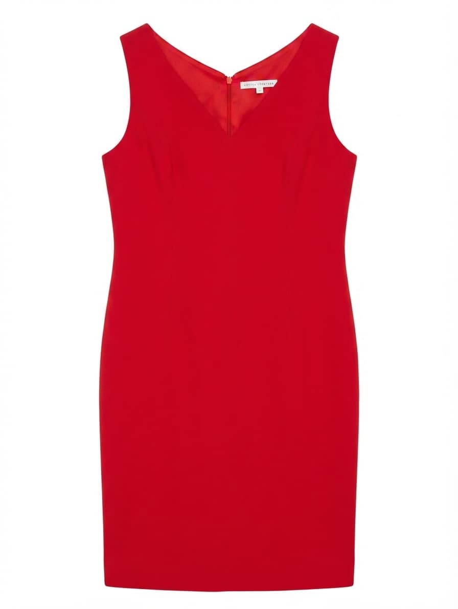 Anthea Crawford V-Neck Sleeveless Sheath Dress Red Size 18 — photo 1 of 7