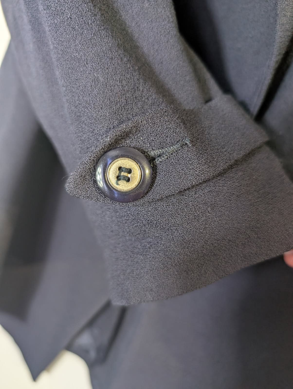 Anthea Crawford Women's Navy Double-Breasted Wool Blazer - Size 14 — photo 5 of 6