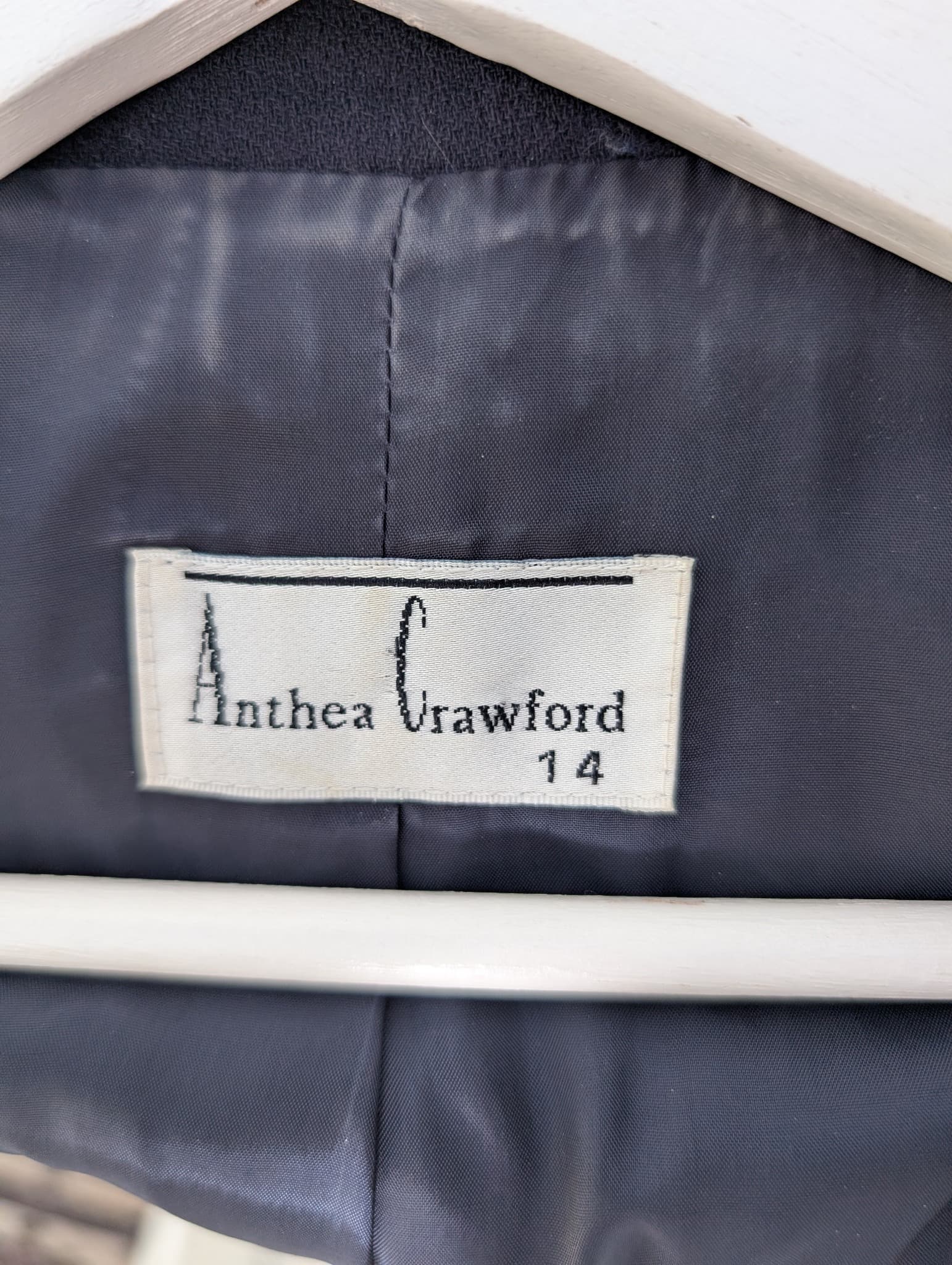 Anthea Crawford Wool Double-Breasted Blazer Navy Blue Women's AU 14 — photo 4 of 7