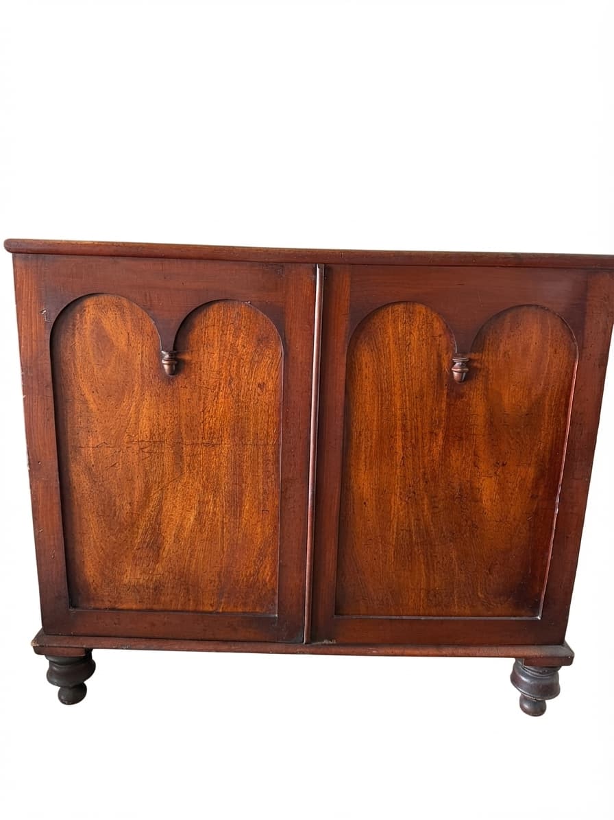 Antique Cedar Two-Door Sideboard Cabinet Arched Panel Colonial Timber — photo 1 of 9