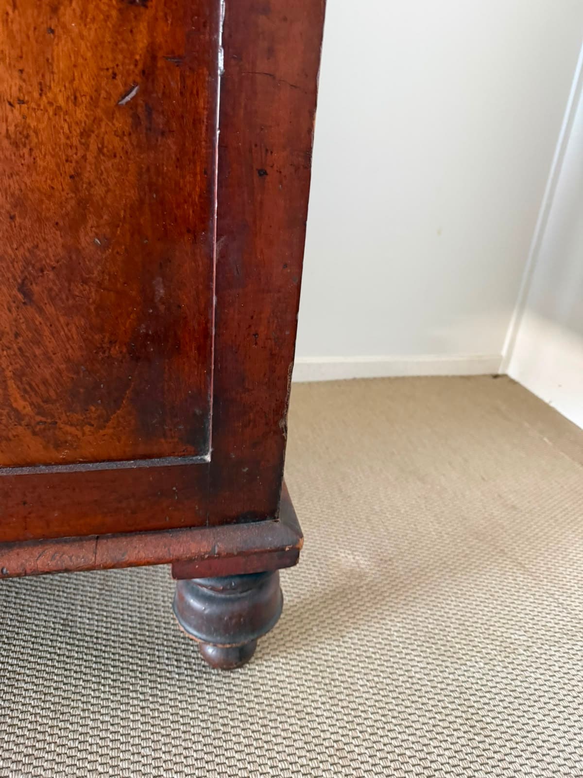 Antique Cedar Two-Door Sideboard Cabinet Arched Panel Colonial Timber — photo 9 of 9