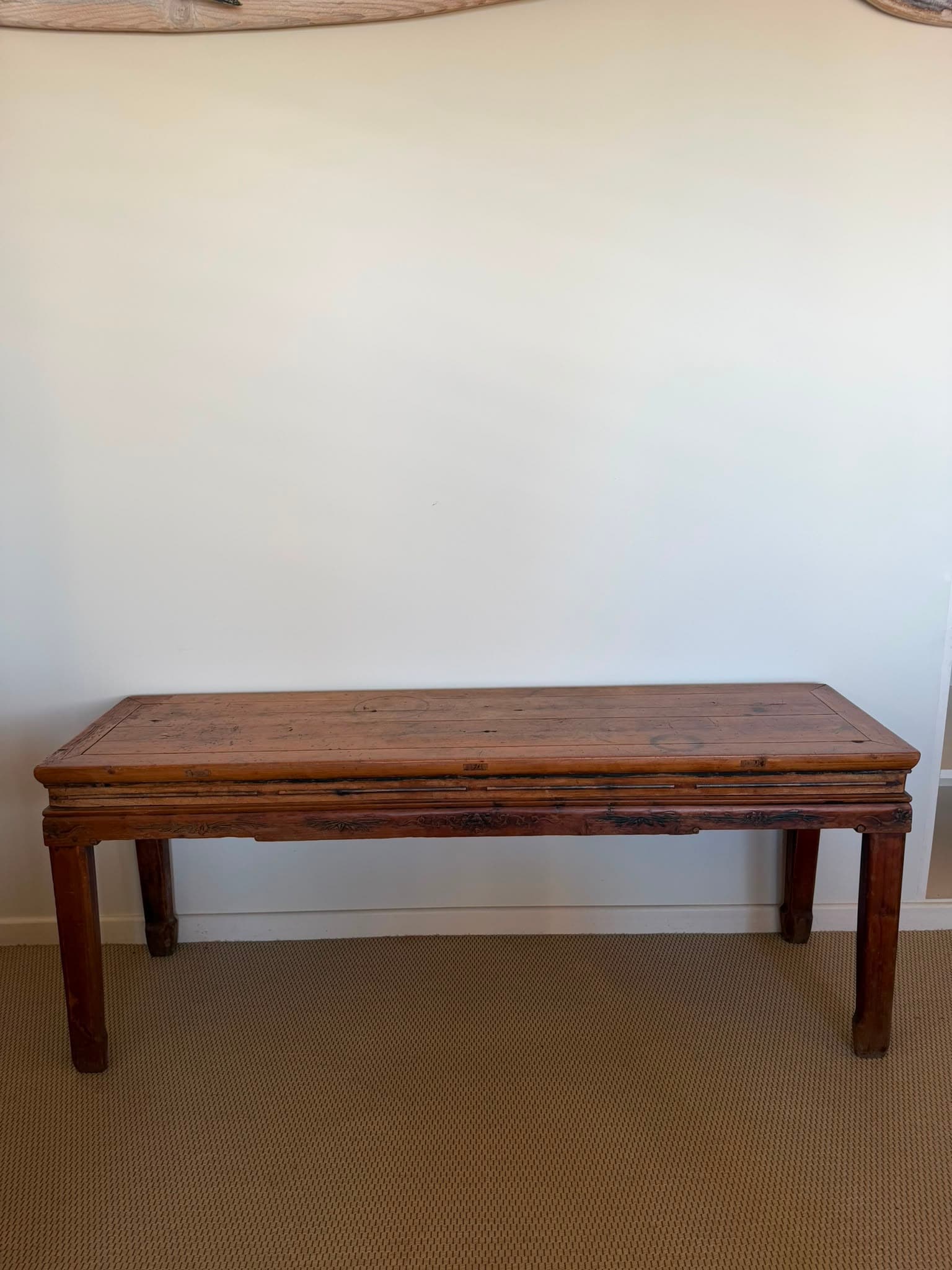 Antique Chinese Elm Wood Altar Table - Rustic Console Bench — photo 1 of 5
