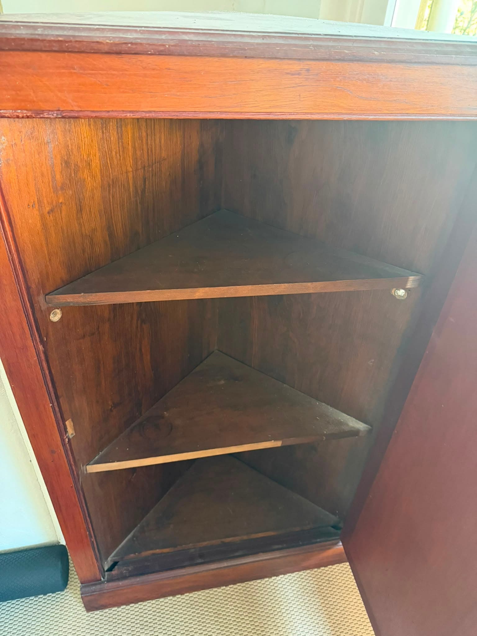 Antique Victorian Mahogany Corner Cabinet Wall Mountable Display Cupboard — photo 3 of 5
