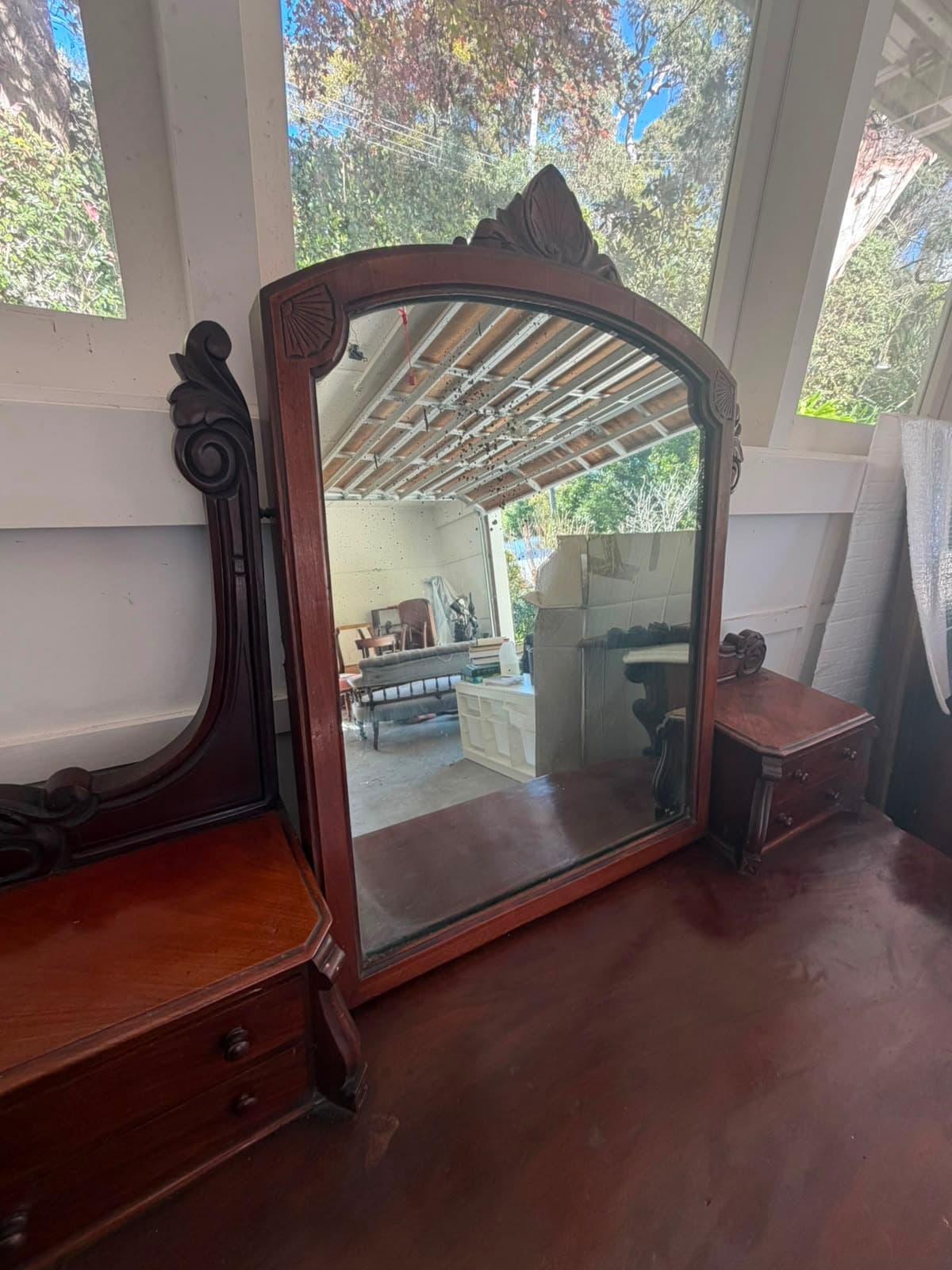 Antique Victorian Mahogany Dressing Table with Adjustable Mirror — photo 6 of 8